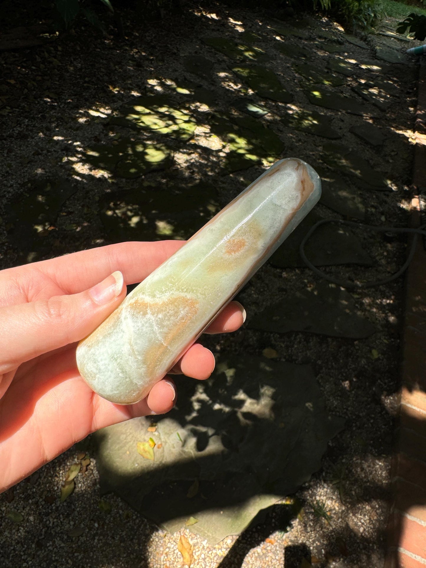 Polished Blue Caribbean Calcite Massage Wand from Pakistan 212.4g Specimen Mineral Crystal