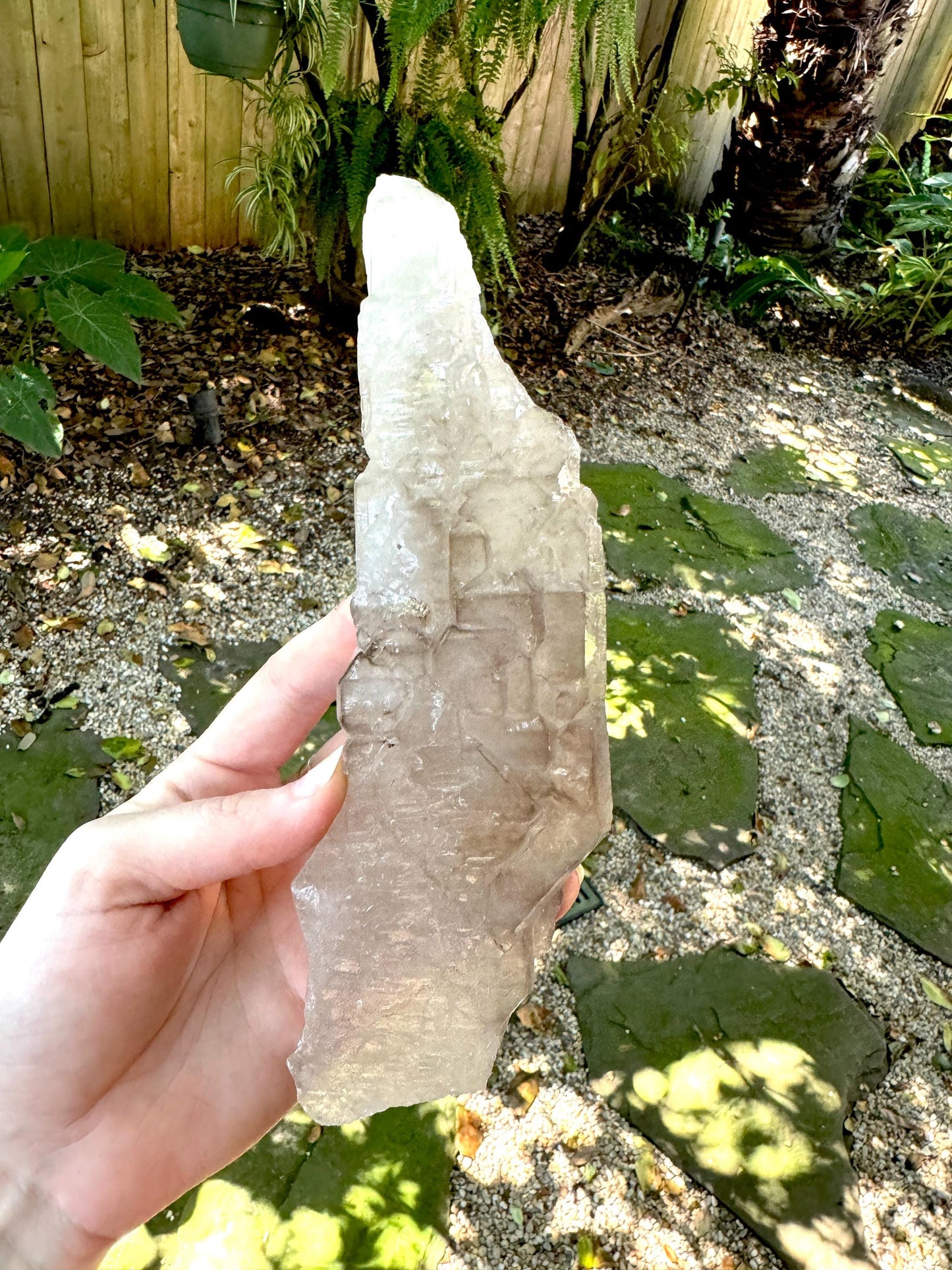 Pale Smokey Elesital Quartz Specimen from Minas Gerais Brazil, 350g Mineral Crystal