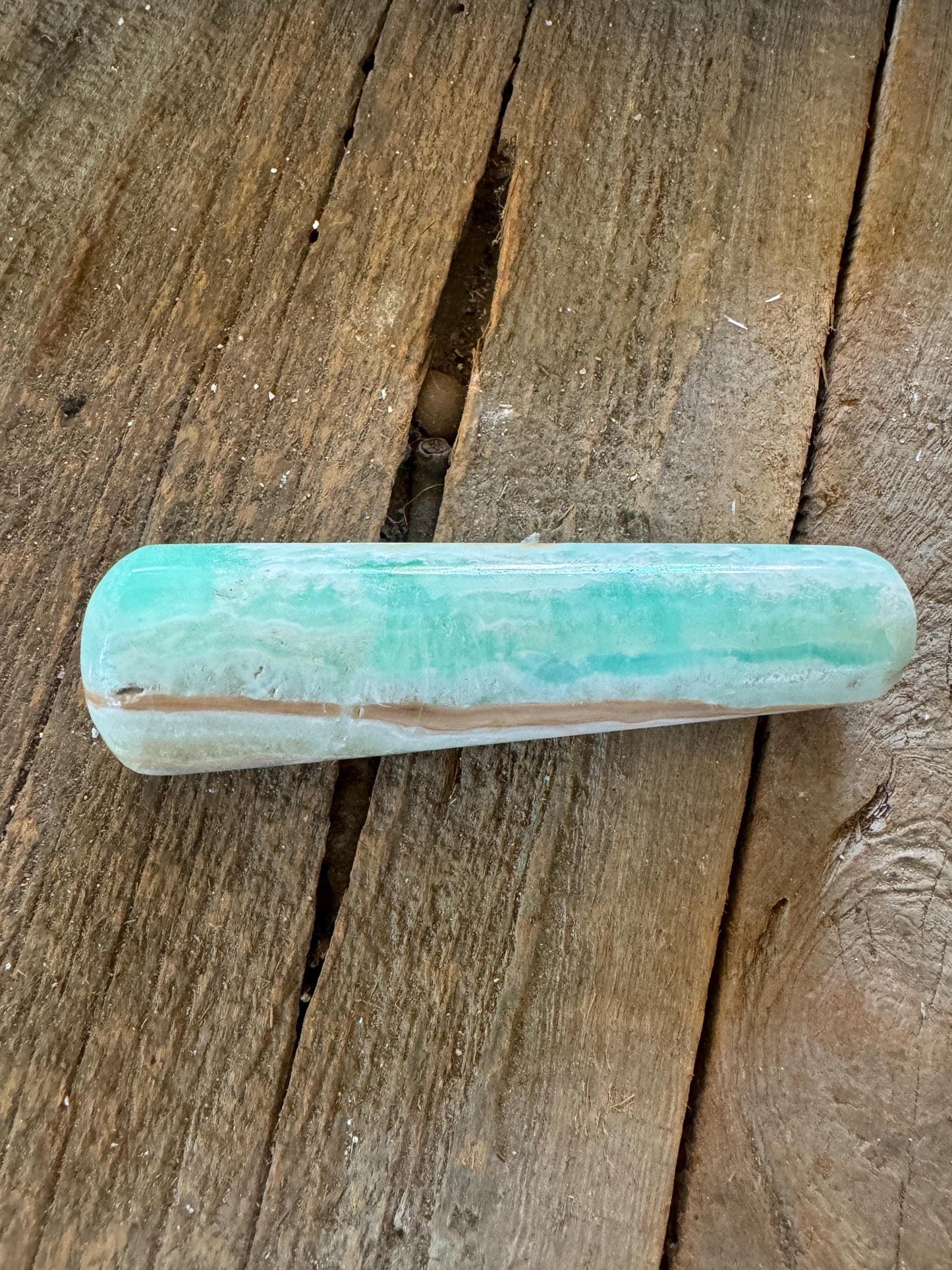 Polished Blue Caribbean Calcite Massage Wand from Pakistan 212.4g Specimen Mineral Crystal