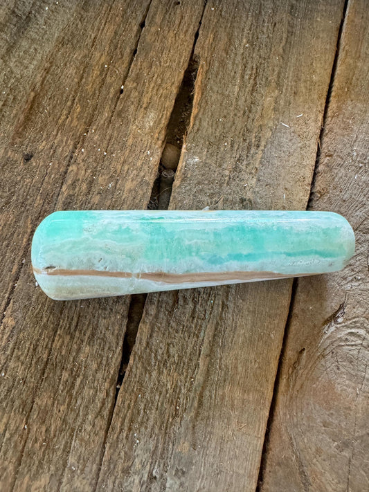 Polished Blue Caribbean Calcite Massage Wand from Pakistan 212.4g Specimen Mineral Crystal