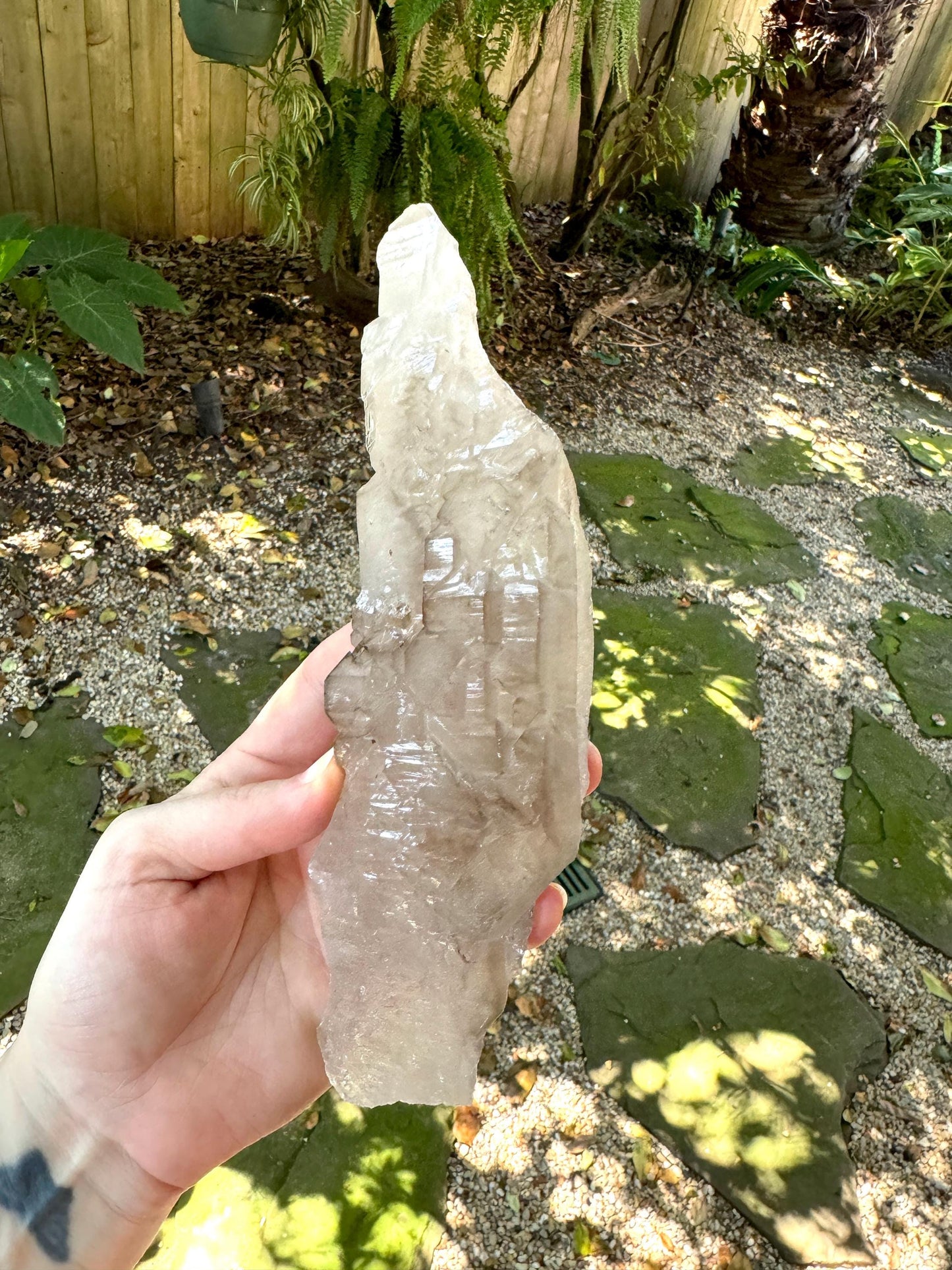 Pale Smokey Elesital Quartz Specimen from Minas Gerais Brazil, 350g Mineral Crystal