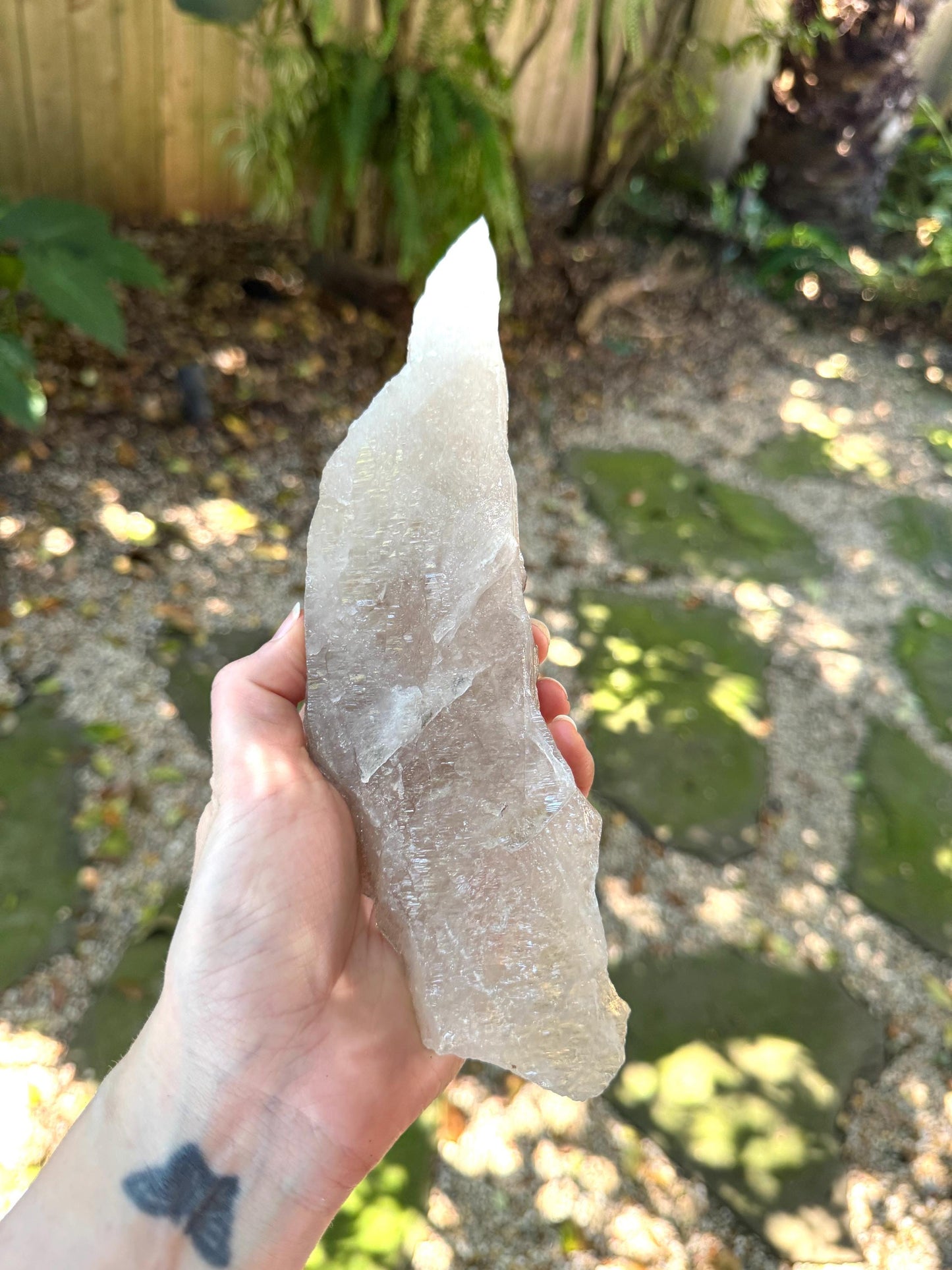 Pale Smokey Elesital Quartz Specimen from Minas Gerais Brazil, 350g Mineral Crystal