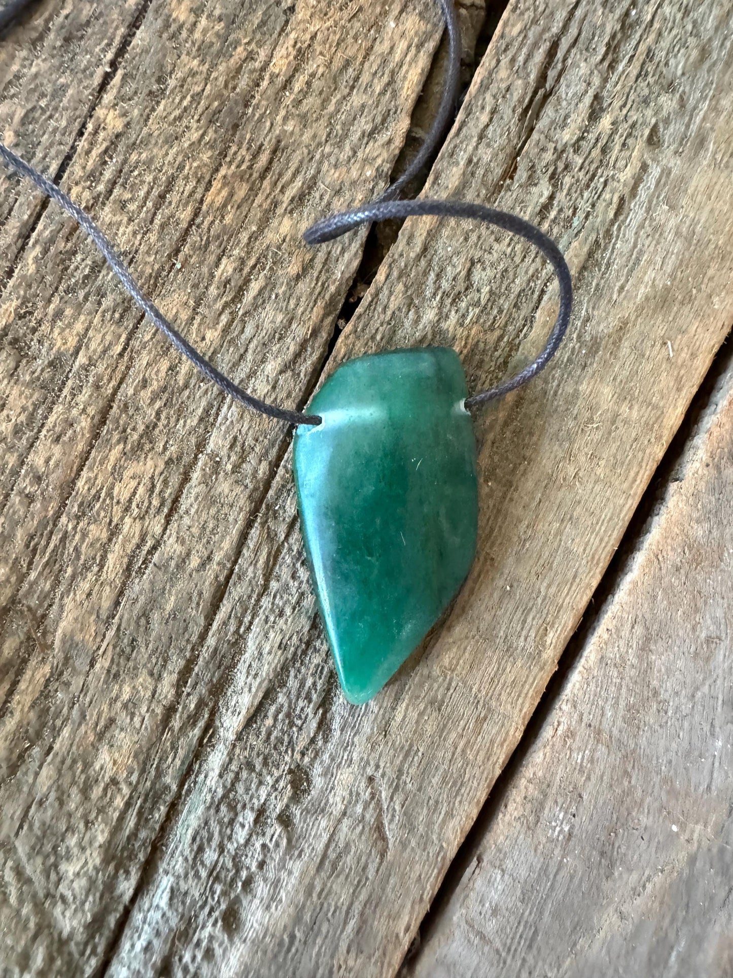 Polished and Drilled Jade Pendant, Necklace Specimen 17.2g Mineral Crystal Jewelry