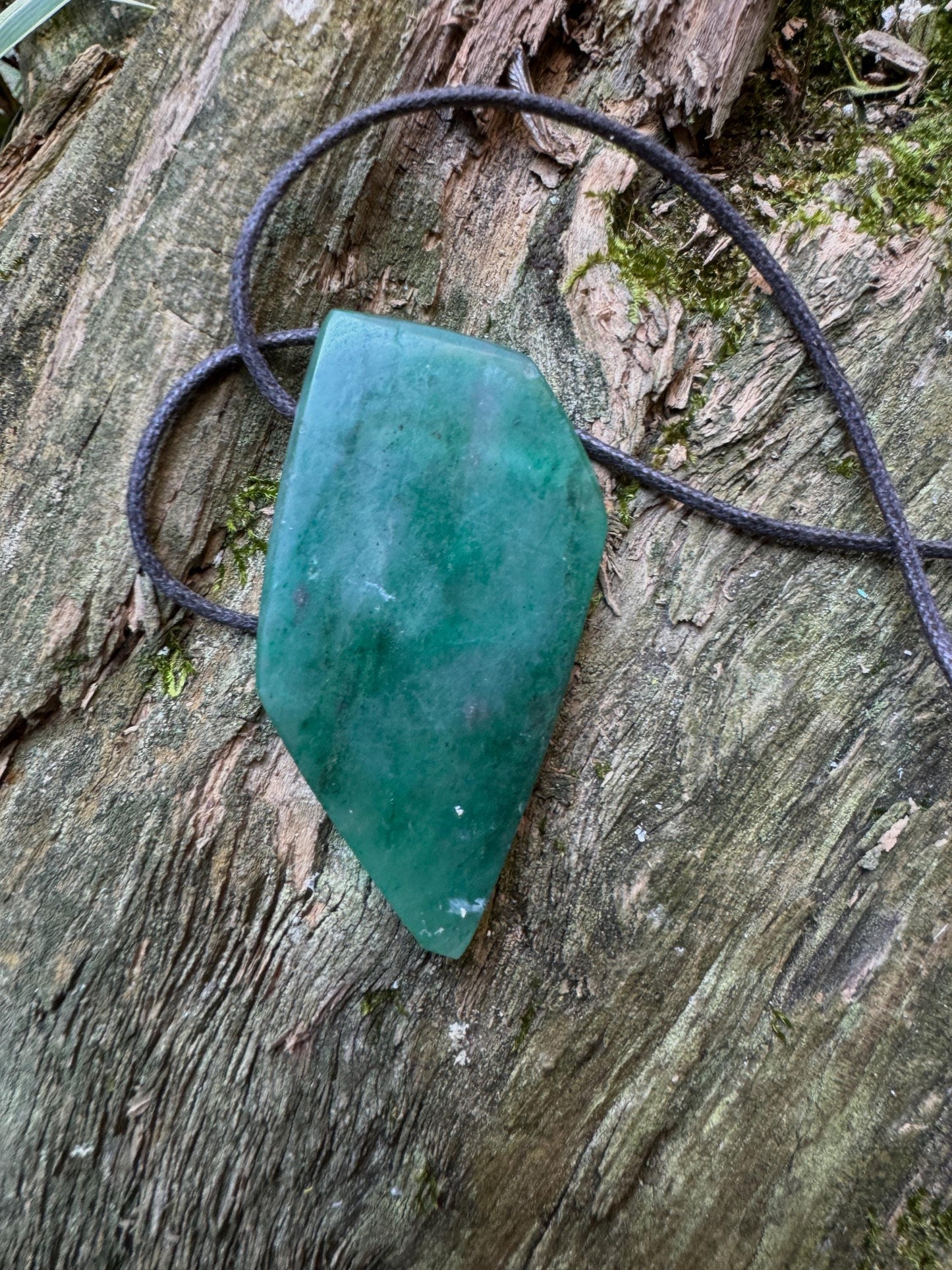 Polished and Drilled Jade Pendant, Necklace Specimen 17.2g Mineral Crystal Jewelry