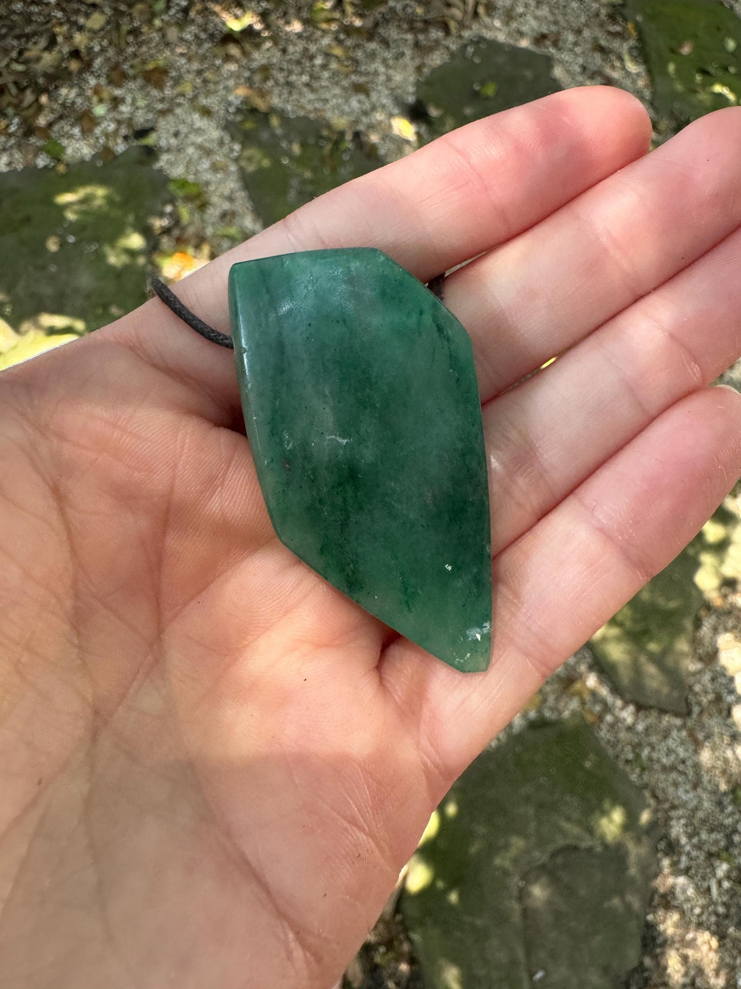 Polished and Drilled Jade Pendant, Necklace Specimen 17.2g Mineral Crystal Jewelry