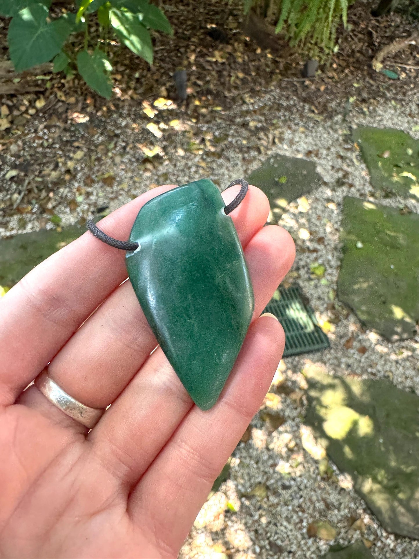 Polished and Drilled Jade Pendant, Necklace Specimen 17.2g Mineral Crystal Jewelry