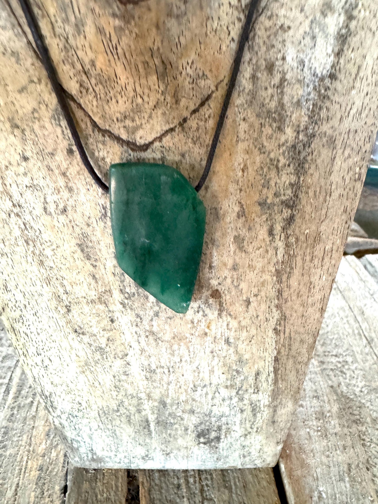 Polished and Drilled Jade Pendant, Necklace Specimen 17.2g Mineral Crystal Jewelry