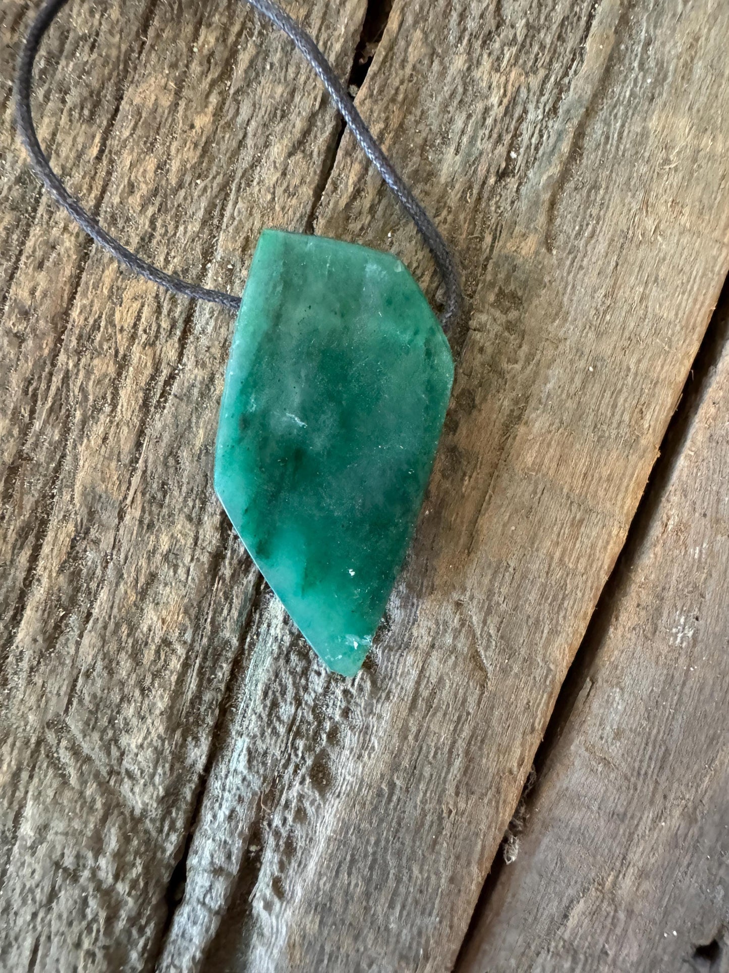 Polished and Drilled Jade Pendant, Necklace Specimen 17.2g Mineral Crystal Jewelry