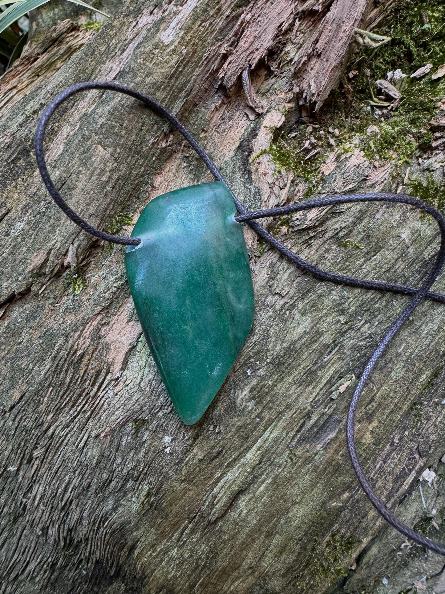 Polished and Drilled Jade Pendant, Necklace Specimen 17.2g Mineral Crystal Jewelry