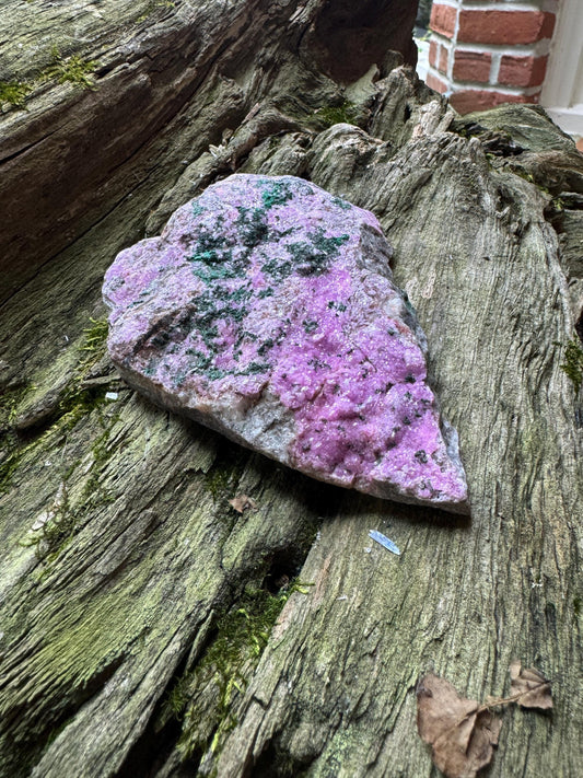 Cobalt and Calcite With Malachite From Zaire, 201.4g Specimen Mineral Crystal