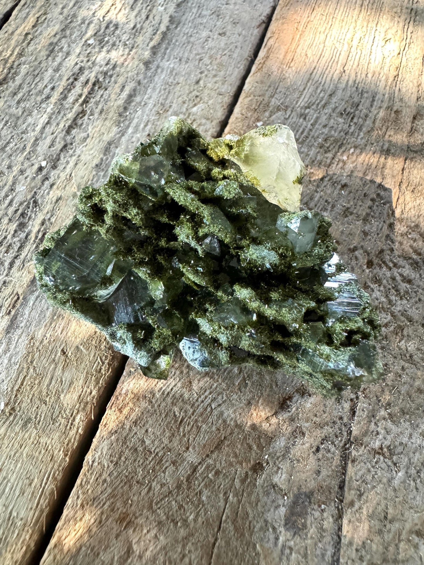 Epidote and Quartz Raw Crystal Specimen 71.1g, From Hakkari, Turkey Mineral Crystal
