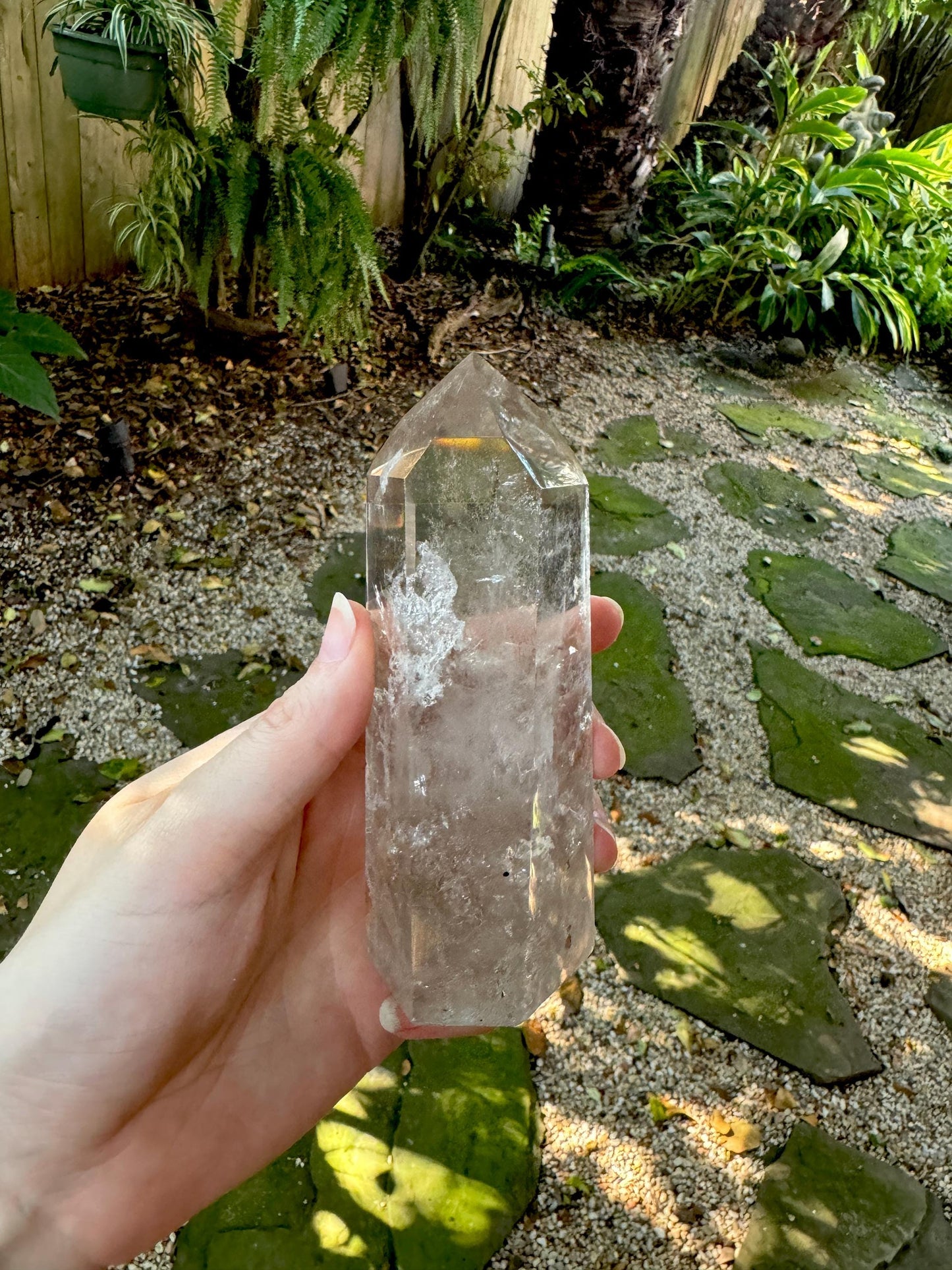 Brazilian Pale Smokey Clear Quartz 360g With Iron Inclusions Polished Point  Specimen