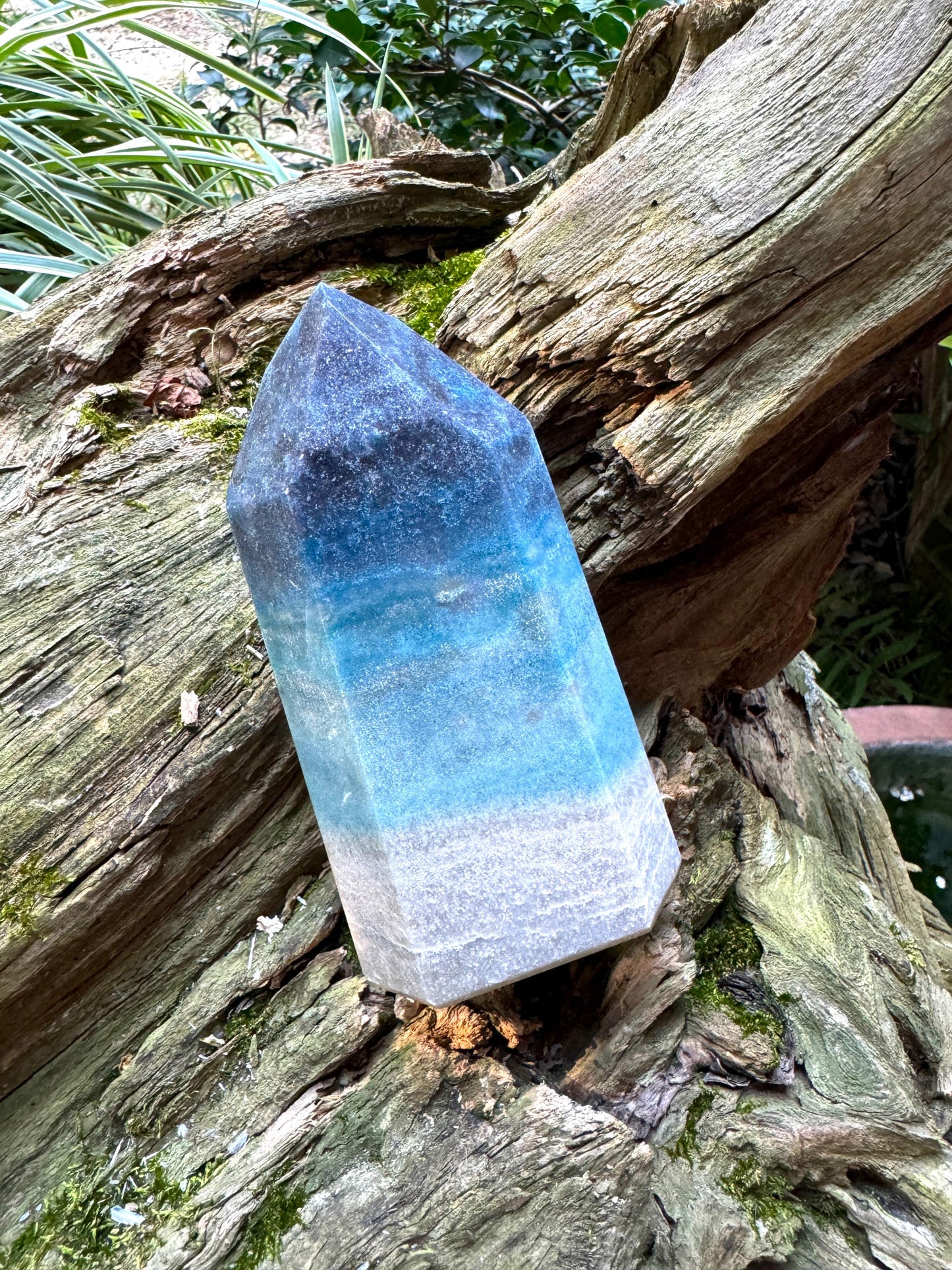 Trolleite with Lazulite Polished Point From Brazil 648g 1lb 6.8oz Specimen Mineral Crystal