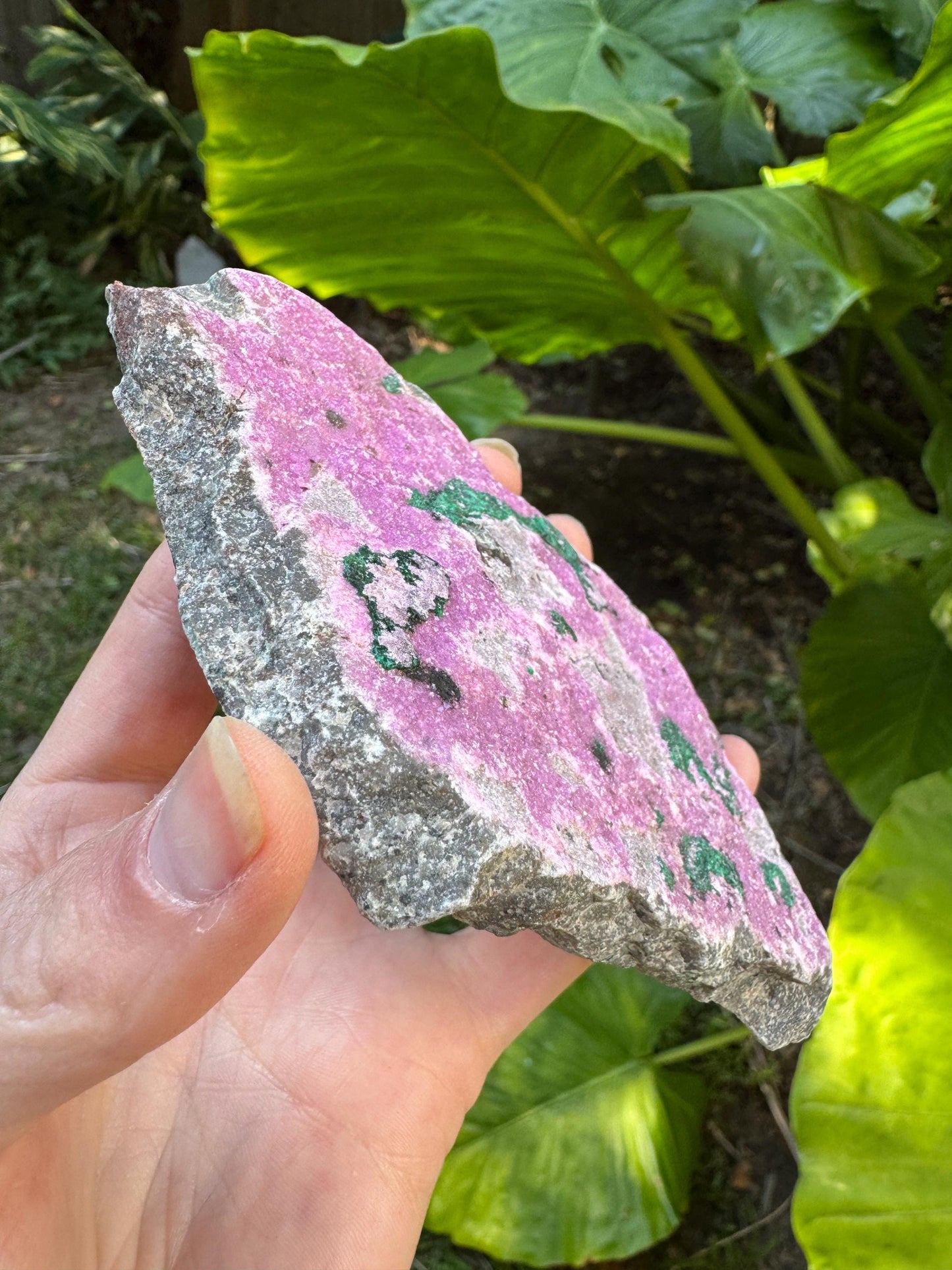 Cobalt and Calcite With Malachite From Zaire, 198.4g Specimen Mineral Crystal