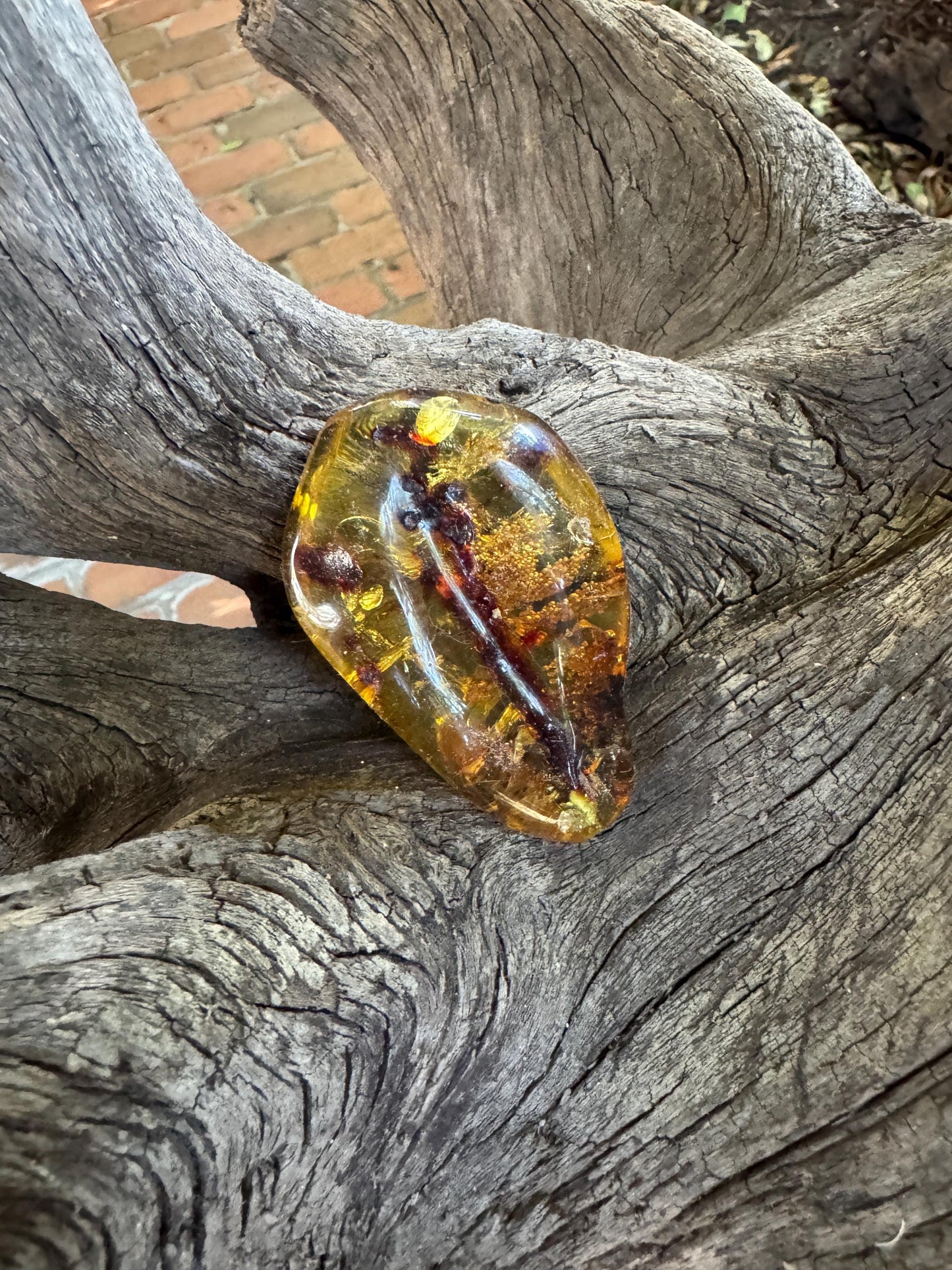 Polished Mexican Blue Amber Specimen from Chiapas Mexico 33.4g Mineral Crystal Fossil