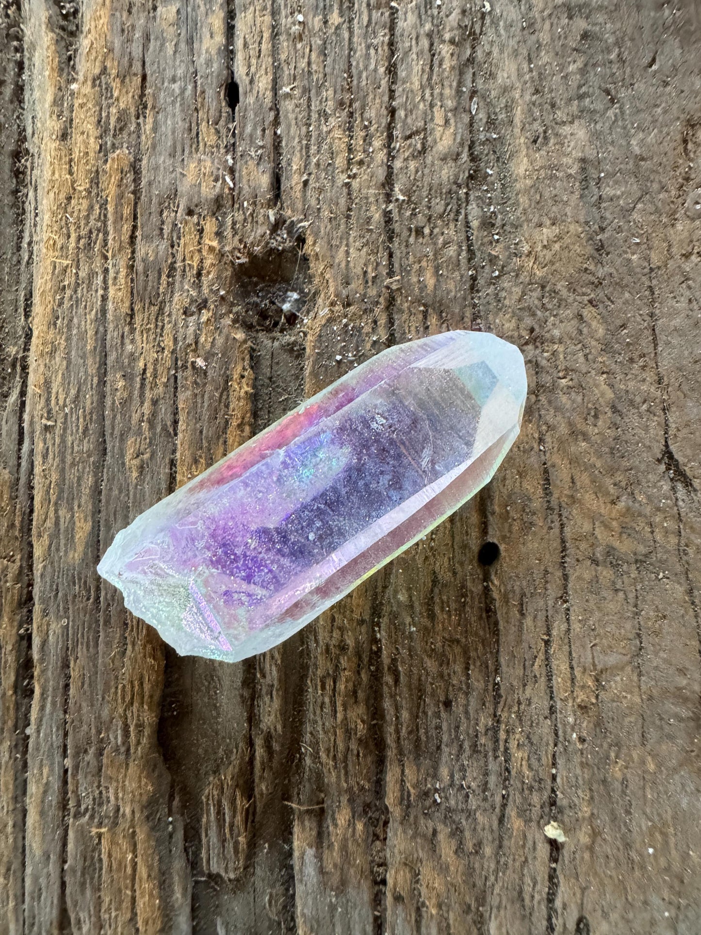 Rainbow Angel Aura Quartz Point 32.7g Specimen From Arkansas Mineral