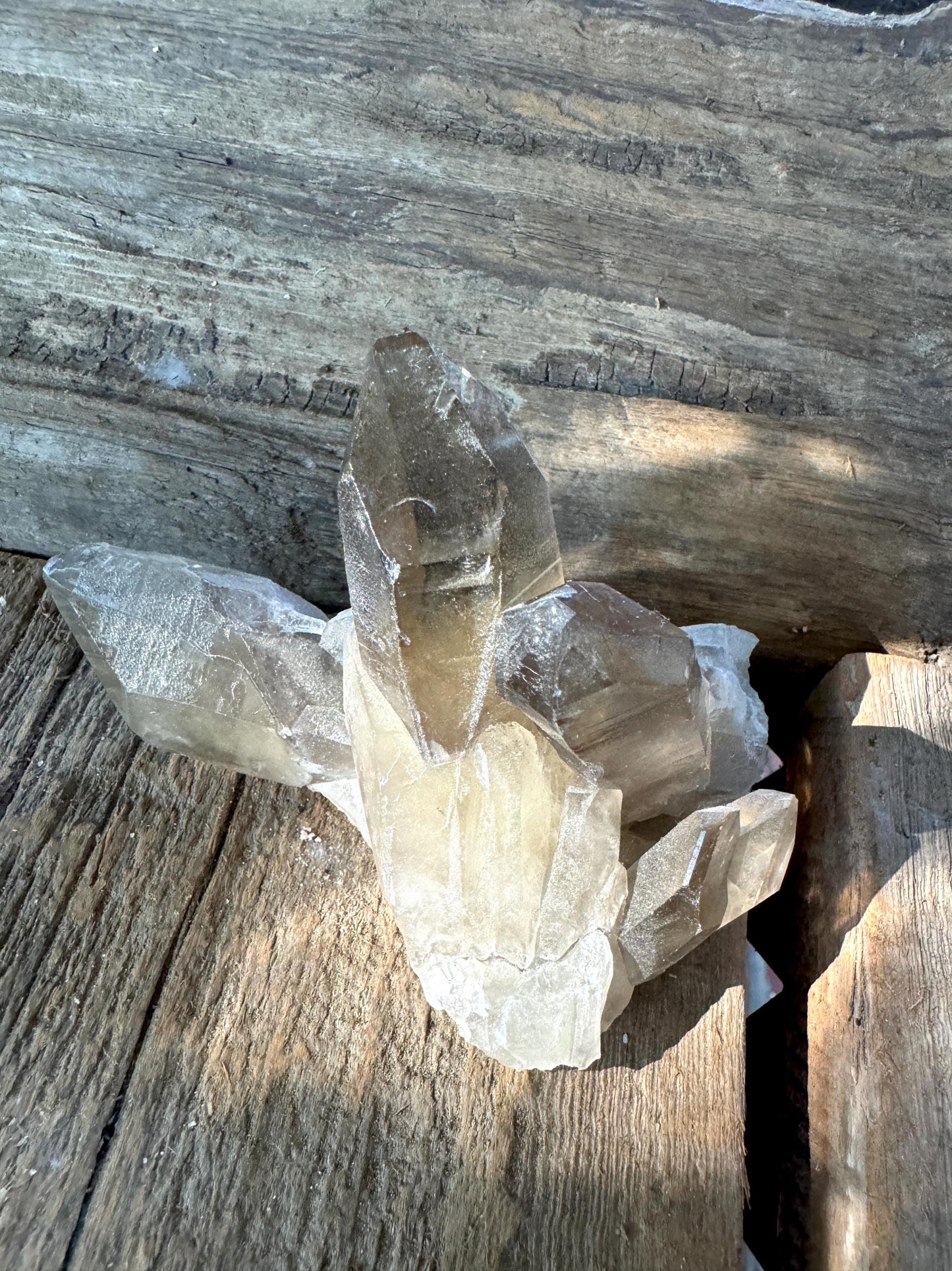 Smokey Quartz Cluster Specimen Polished Main Tip, Minas Gerias, Brazil. 282g, Specimen Mineral
