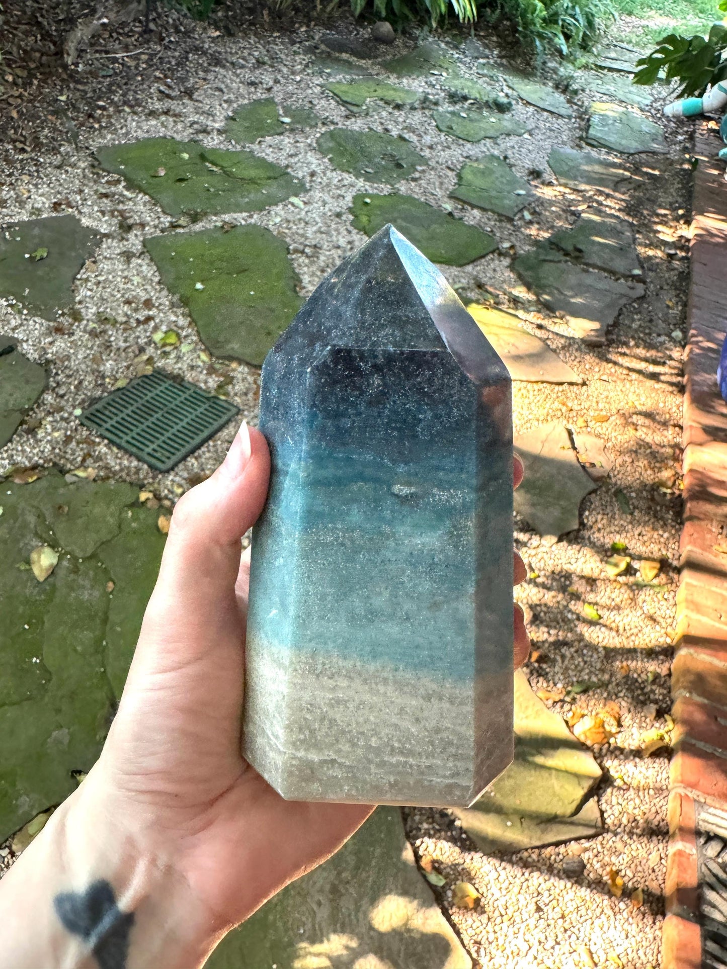 Trolleite with Lazulite Polished Point From Brazil 648g 1lb 6.8oz Specimen Mineral Crystal