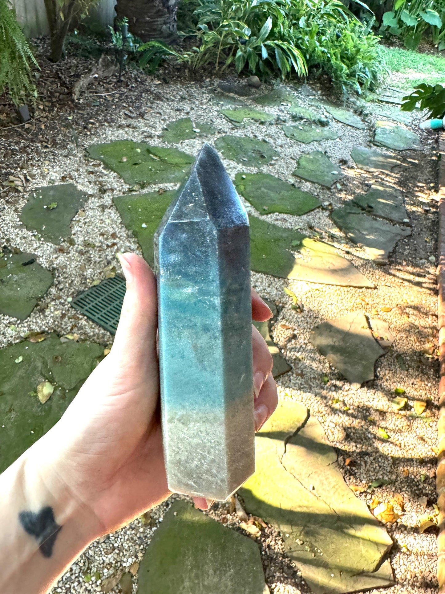 Trolleite with Lazulite Polished Point From Brazil 648g 1lb 6.8oz Specimen Mineral Crystal