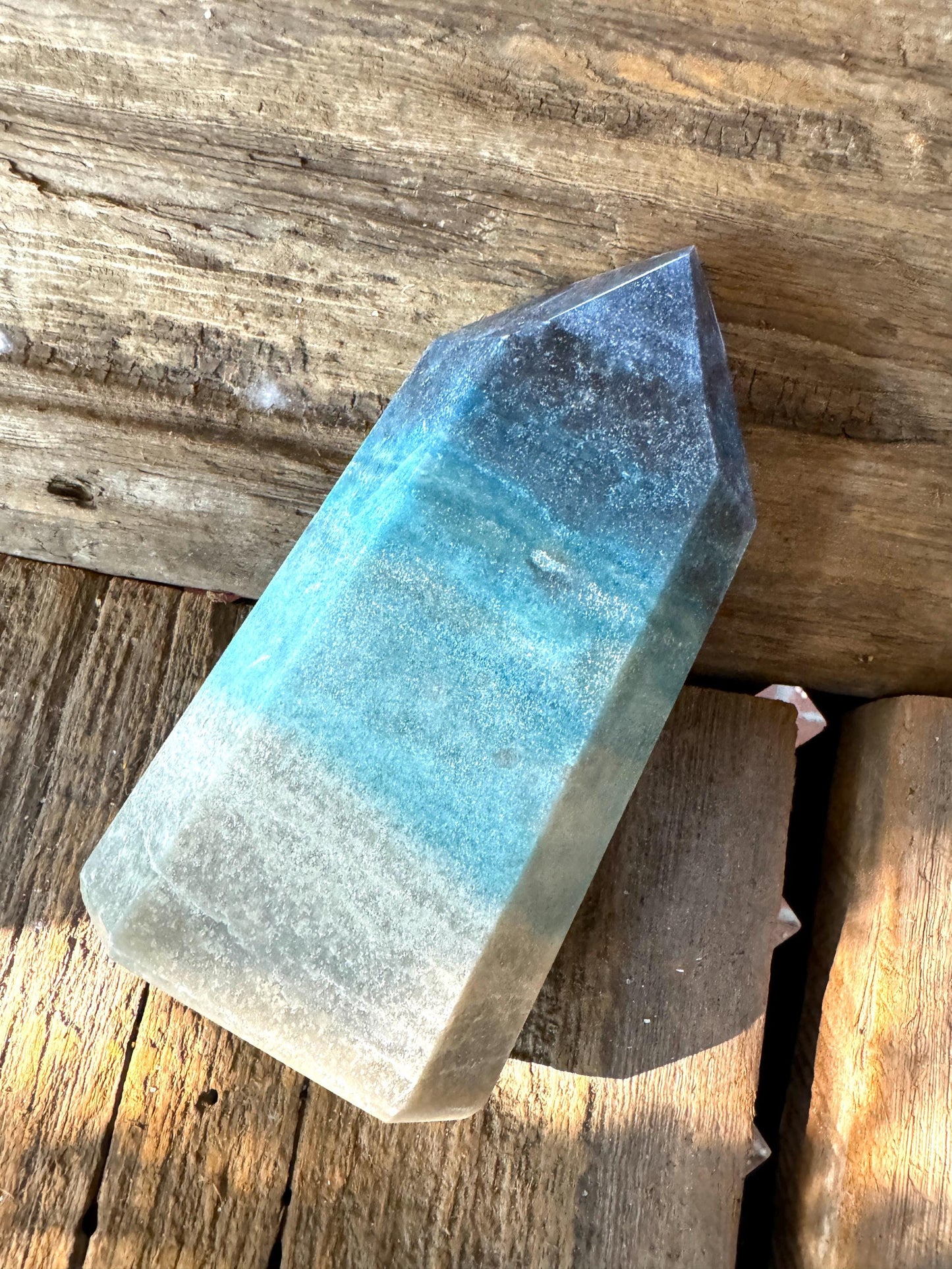 Trolleite with Lazulite Polished Point From Brazil 648g 1lb 6.8oz Specimen Mineral Crystal