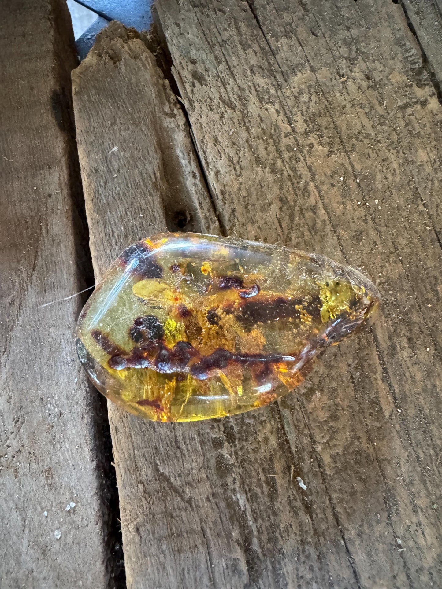 Polished Mexican Blue Amber Specimen from Chiapas Mexico 33.4g Mineral Crystal Fossil