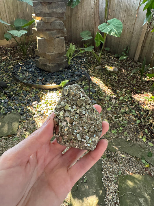 Beautiful Natural Raw Pyrite Crystal Specimen 328g, from Huanzala, Peru Crystals