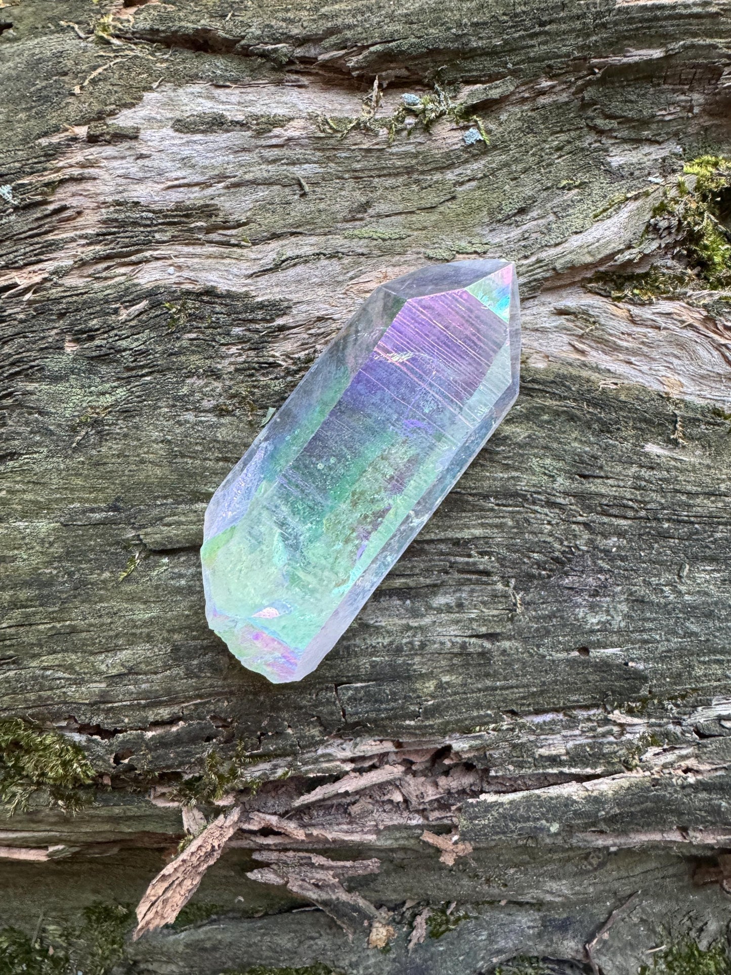 Rainbow Angel Aura Quartz Point 32.7g Specimen From Arkansas Mineral