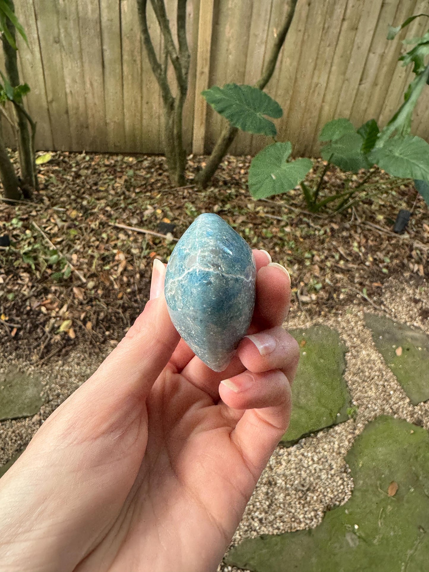 Rare Polished Trolleite Heart Stone Specimen Blue Quartz From Brazil 112.2g Mineral crystal