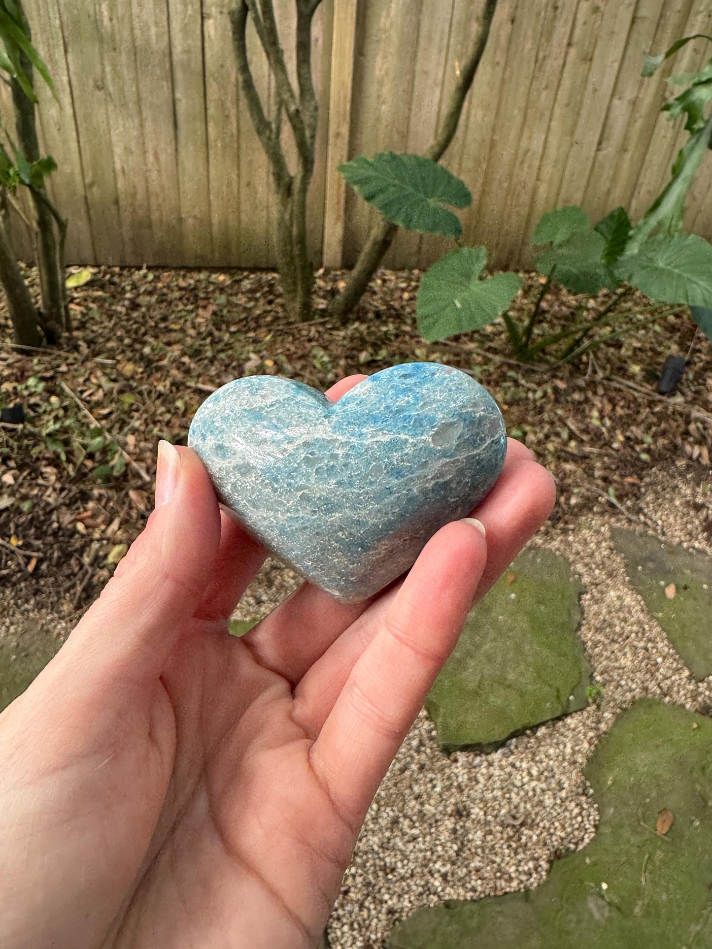 Rare Polished Trolleite Heart Stone Specimen Blue Quartz From Brazil 112.2g Mineral crystal