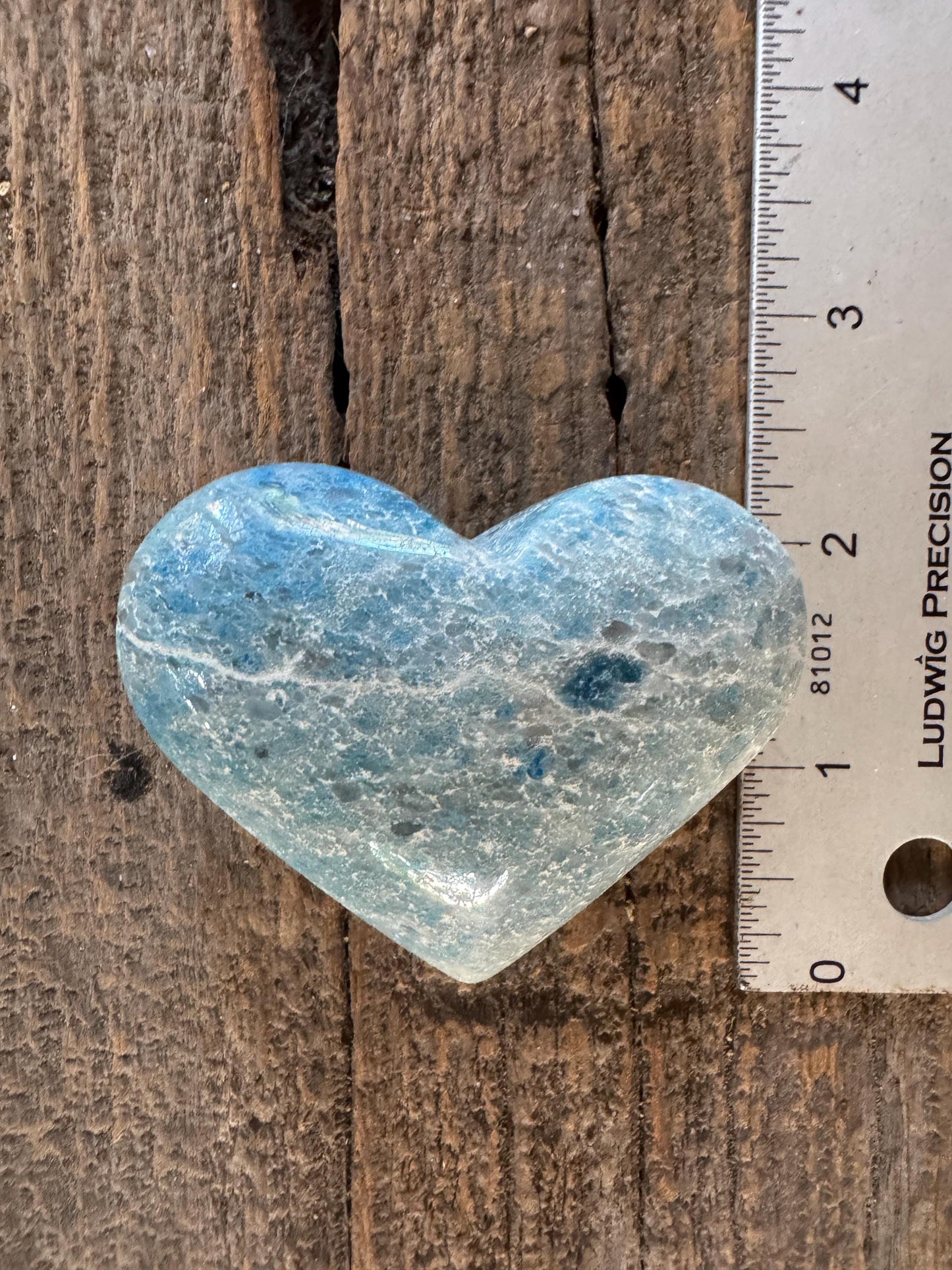 Rare Polished Trolleite Heart Stone Specimen Blue Quartz From Brazil 112.2g Mineral crystal