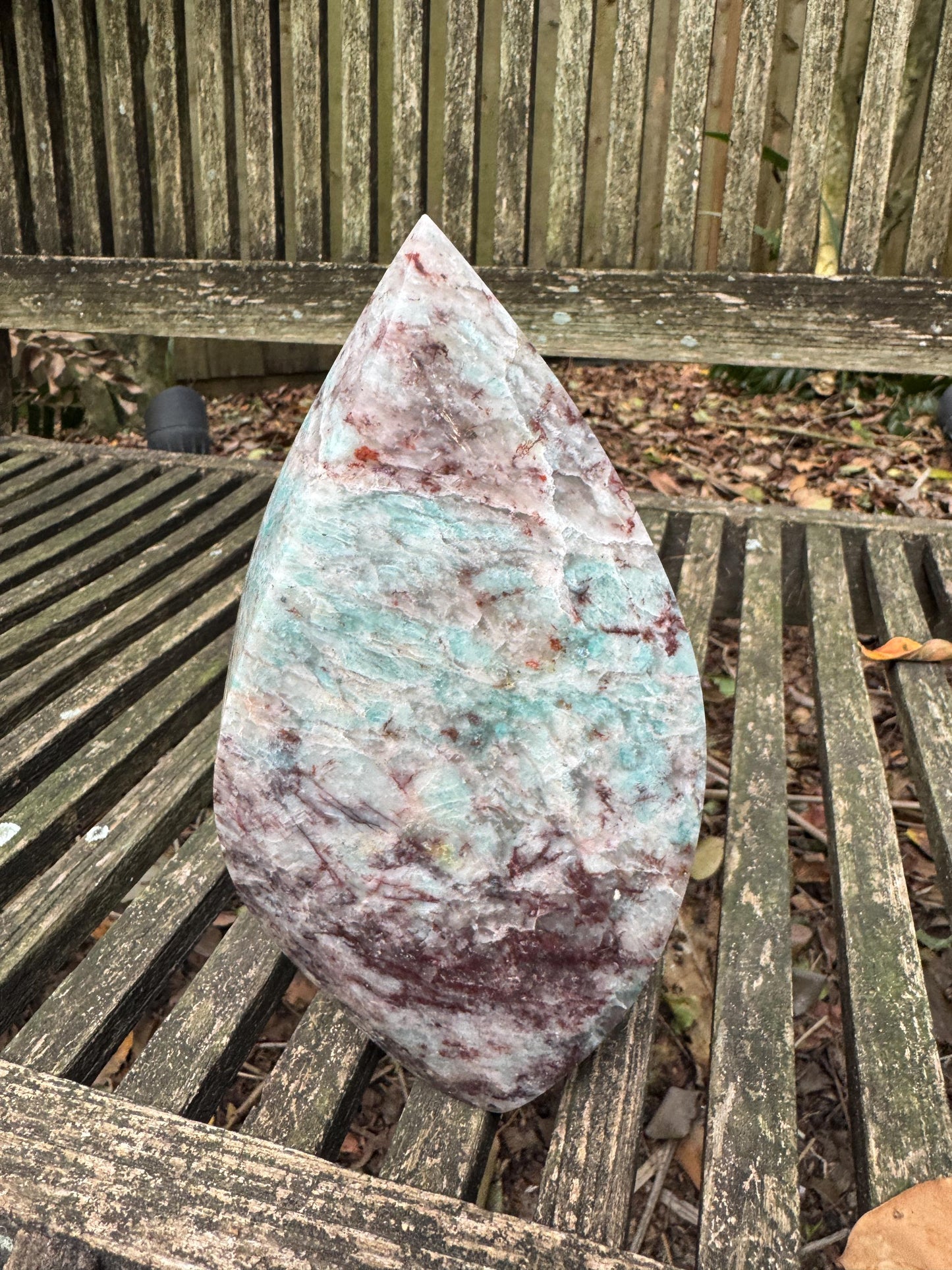 Polished Amazonite Teardrop Display Specimen 1228g 2lbs 11.3oz From Brazil