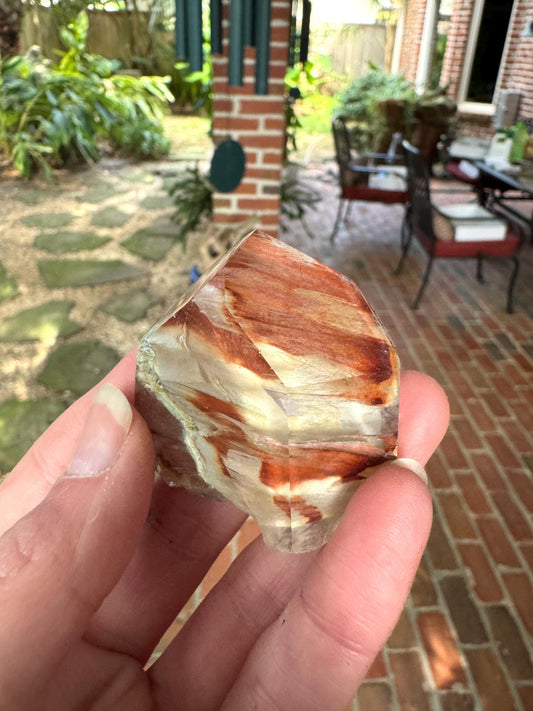 Rare Amphibole/Angel Phantom Quartz polished specimen 50.9g Crystal Mineral