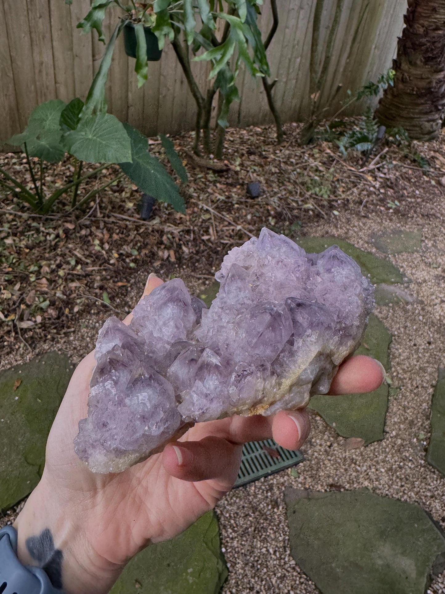 Amethyst Spirit Quartz Point cluster 449g From Mpumalanga South Africa