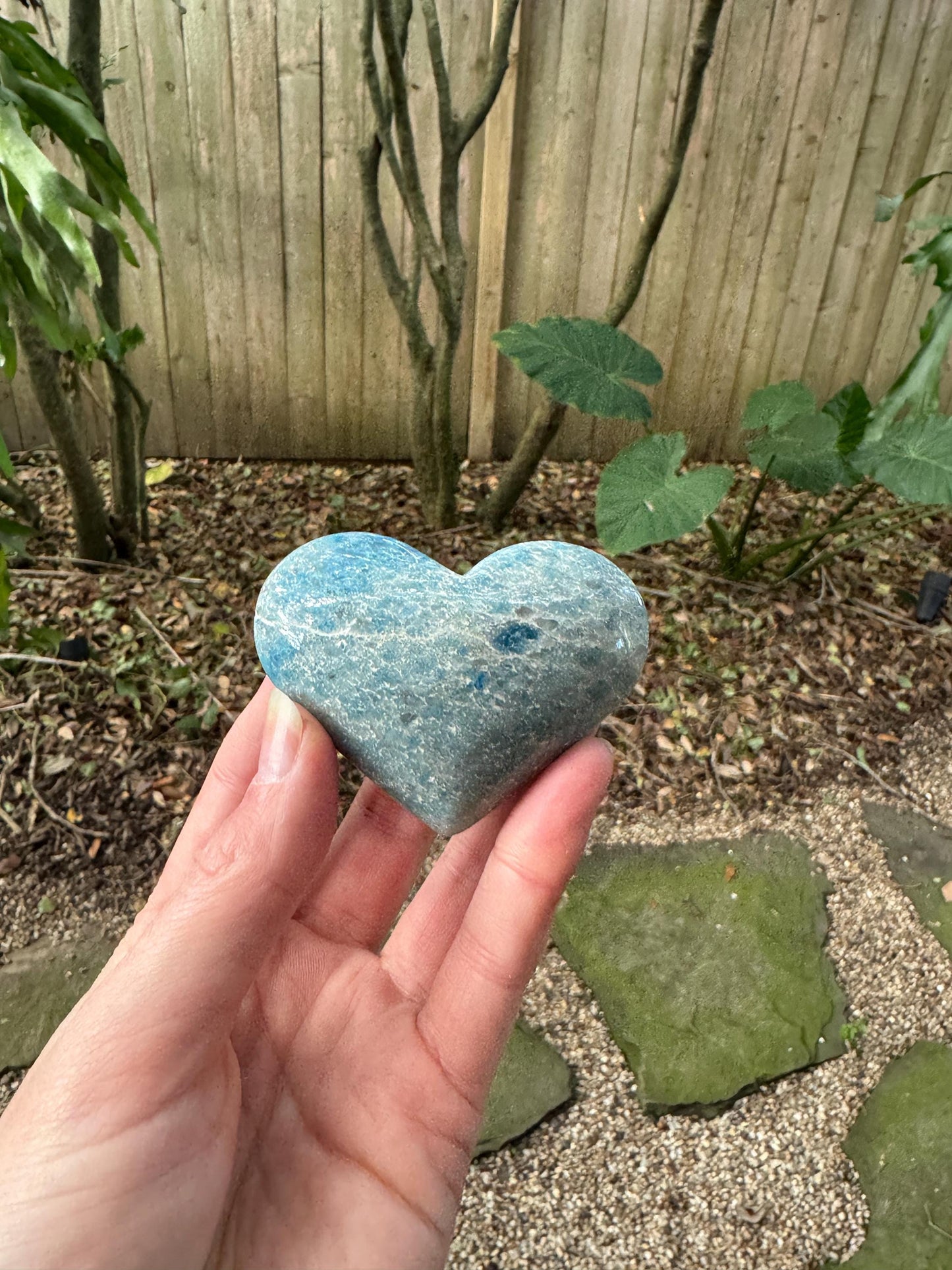 Rare Polished Trolleite Heart Stone Specimen Blue Quartz From Brazil 112.2g Mineral crystal