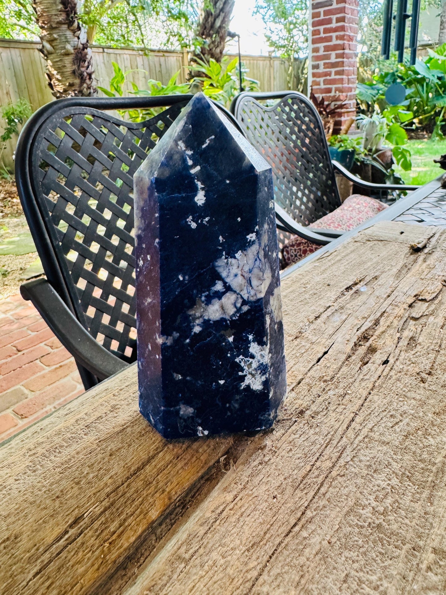 Blue Sodalite Polished Crystal Specimen 644g From Brazil *slight damage