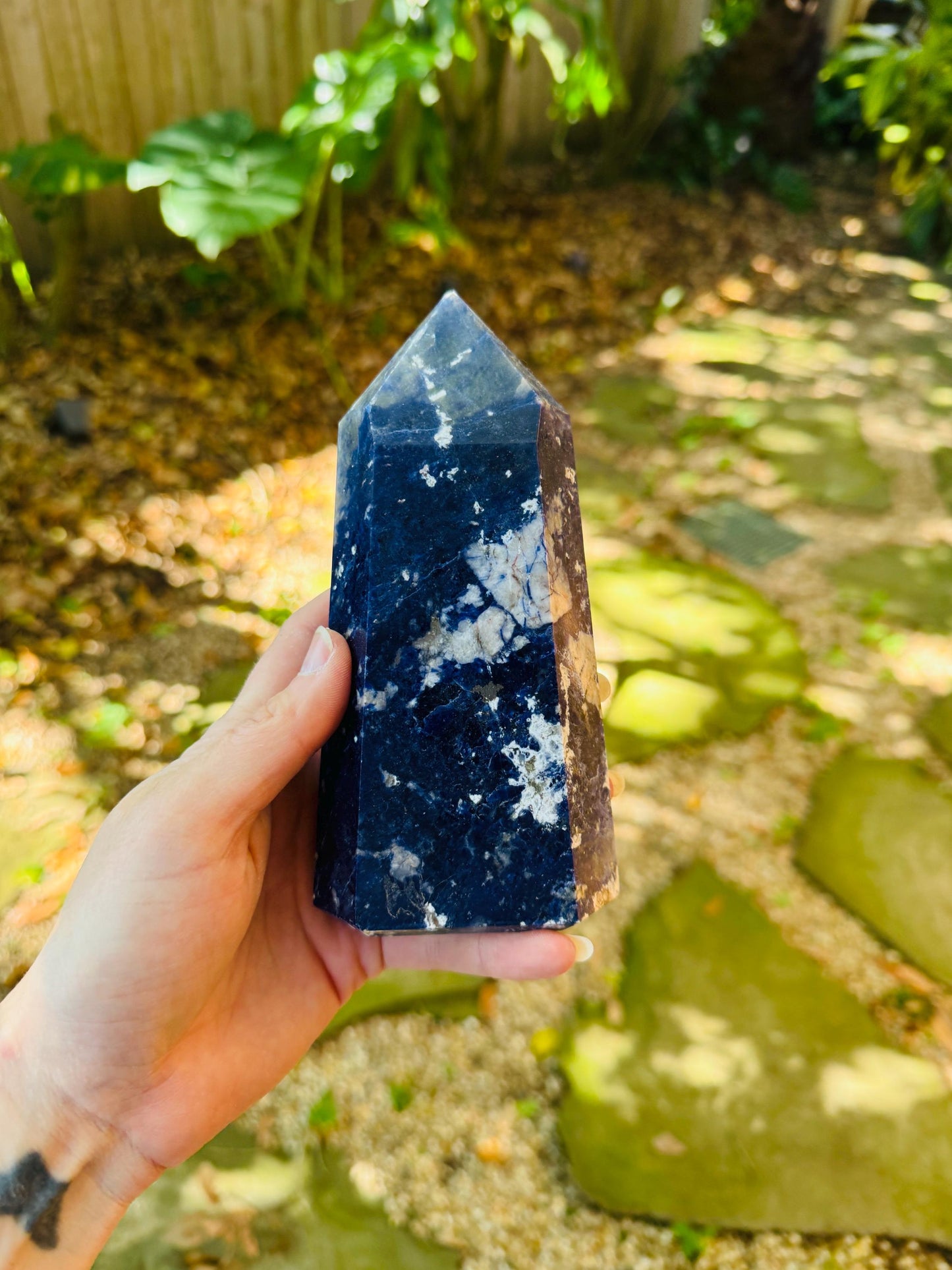 Blue Sodalite Polished Crystal Specimen 644g From Brazil *slight damage