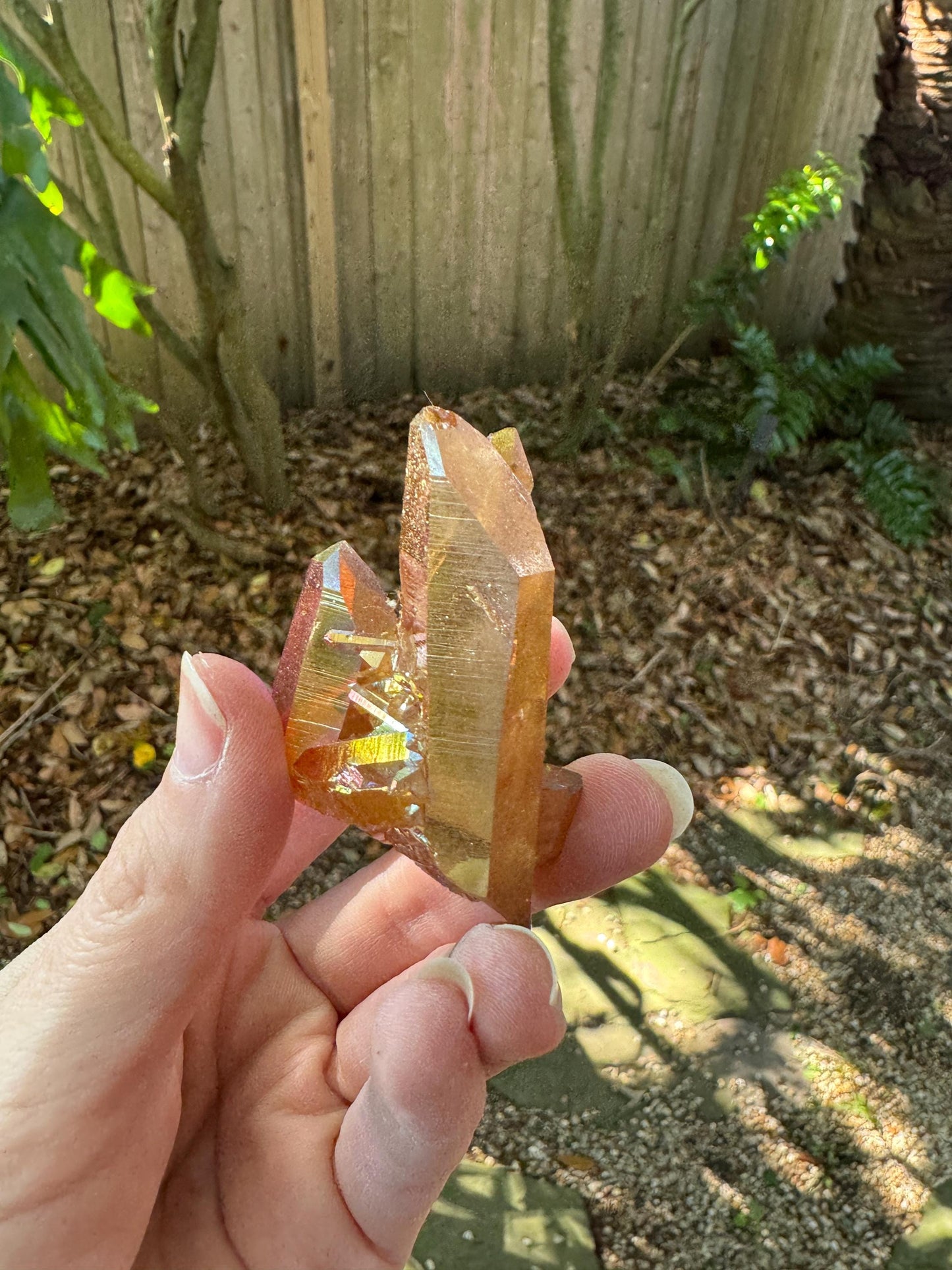Citrus Blossom Aura Quartz Cluster from Arkansas 44.8g Specimen