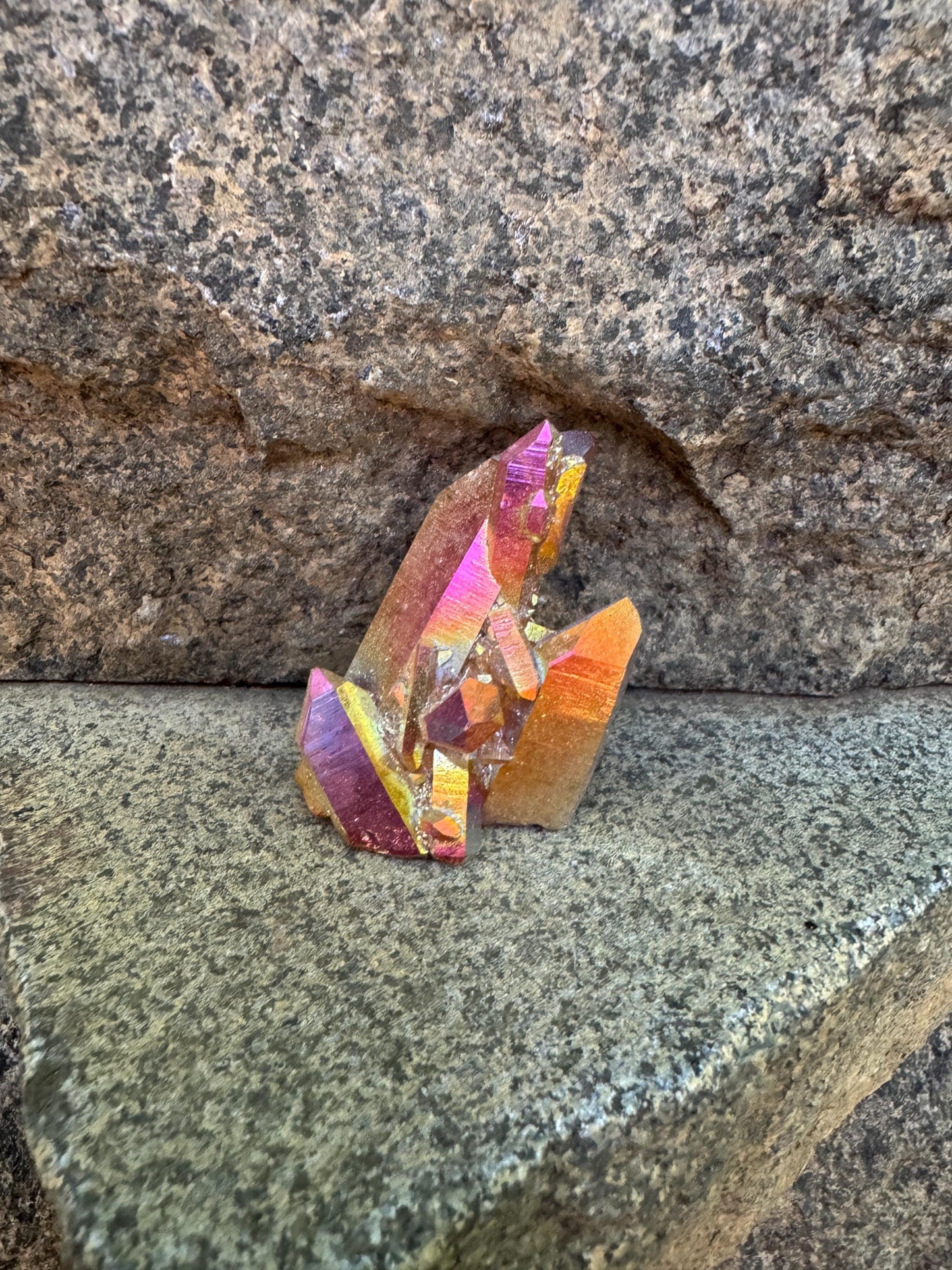 Citrus Blossom Aura Quartz Cluster from Arkansas 44.8g Specimen