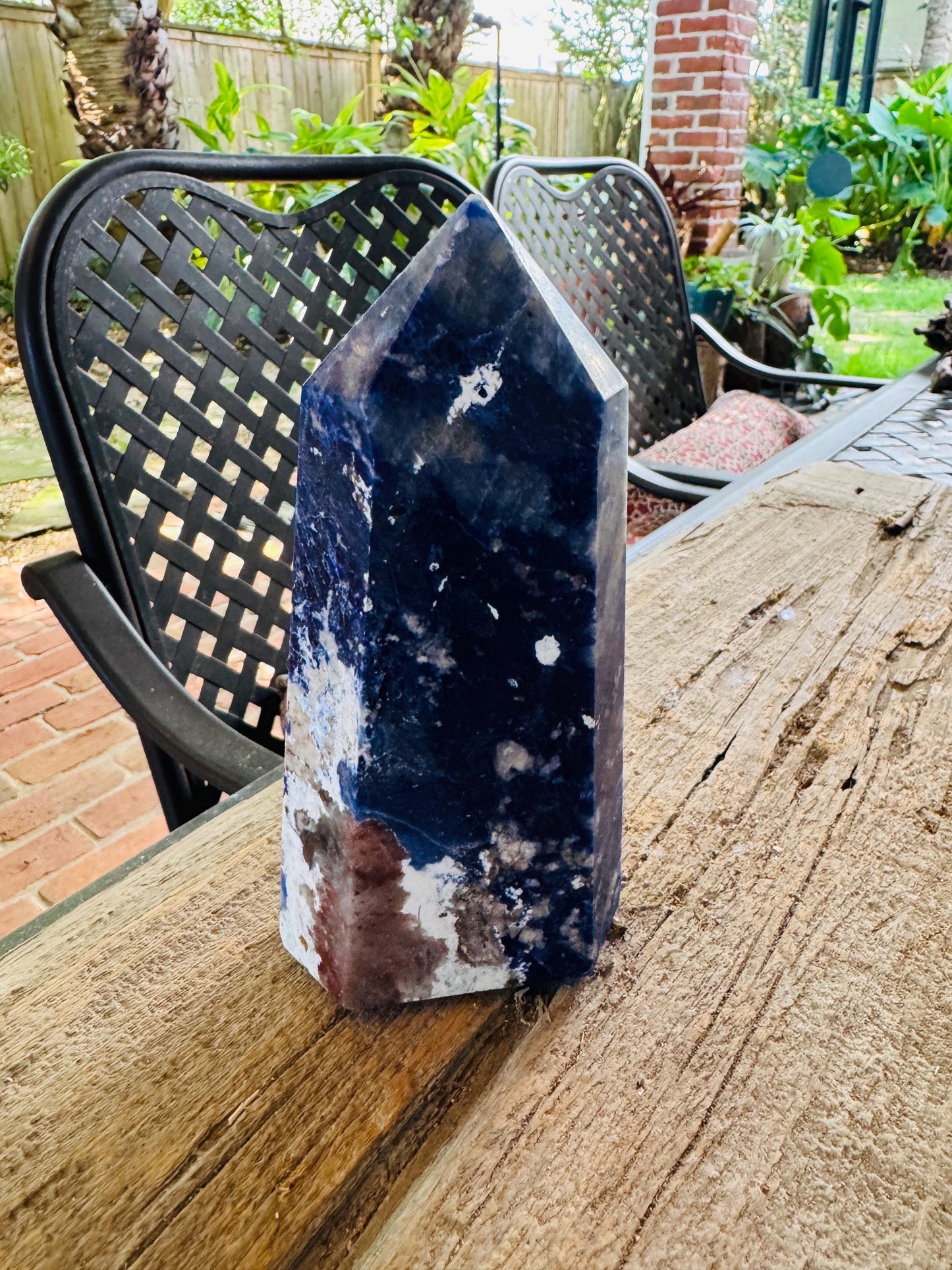 Blue Sodalite Polished Crystal Specimen 644g From Brazil *slight damage