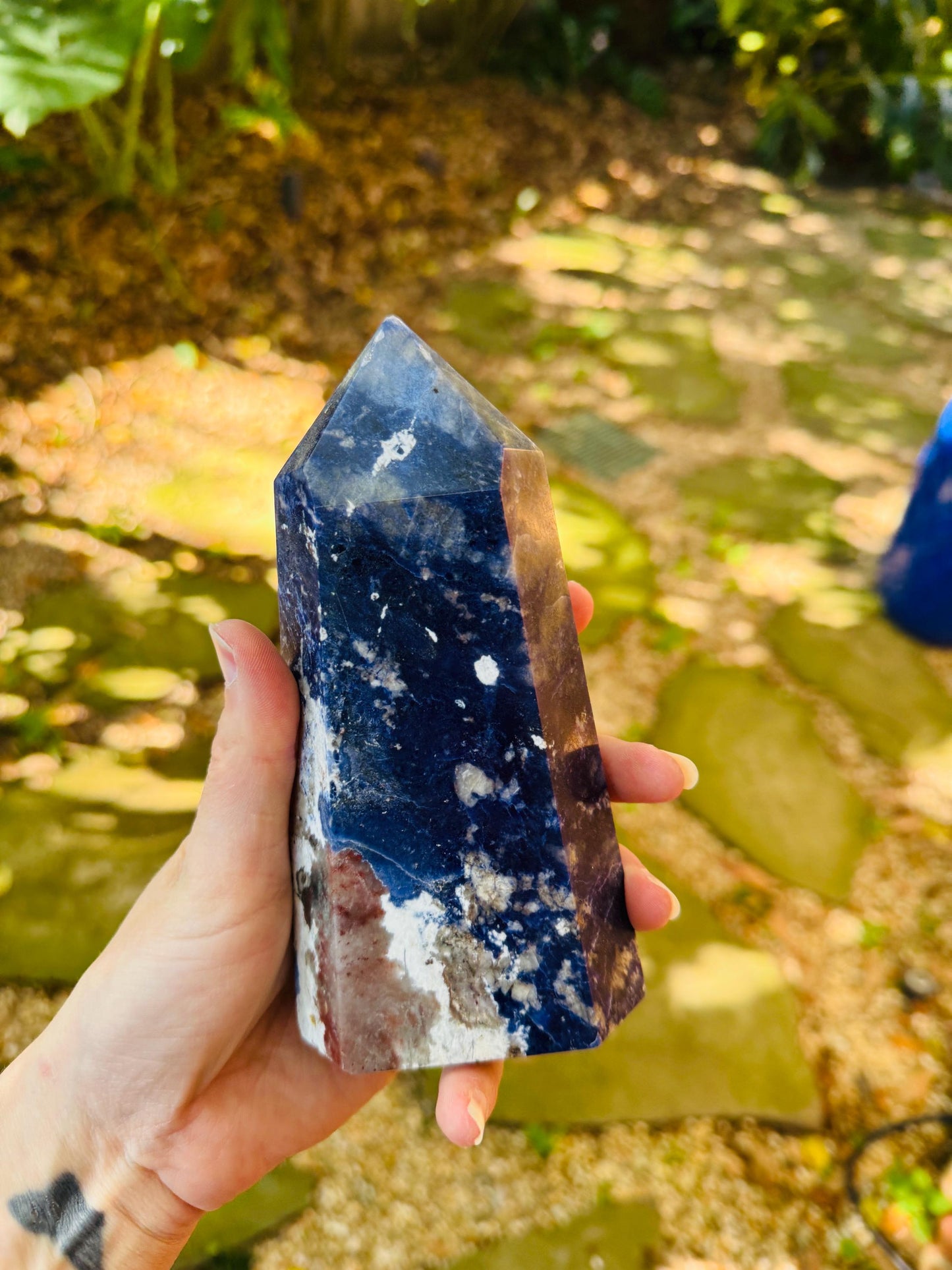 Blue Sodalite Polished Crystal Specimen 644g From Brazil *slight damage