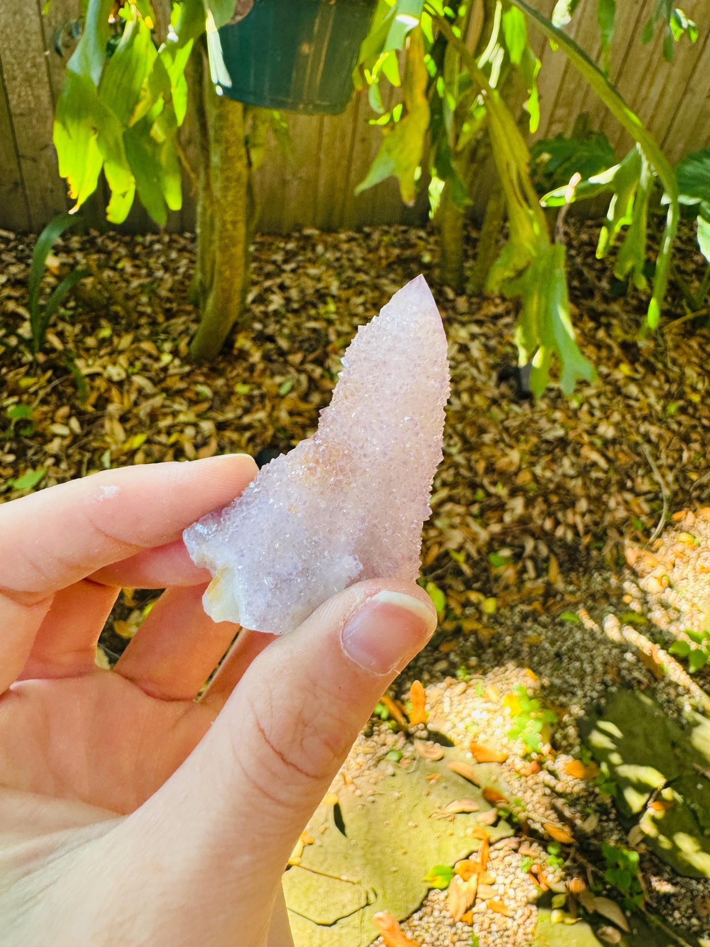 Pale Amethyst Spirit Quartz Cluster with iron and hematite 53.4g Specimen From Mpumalanga South Africa