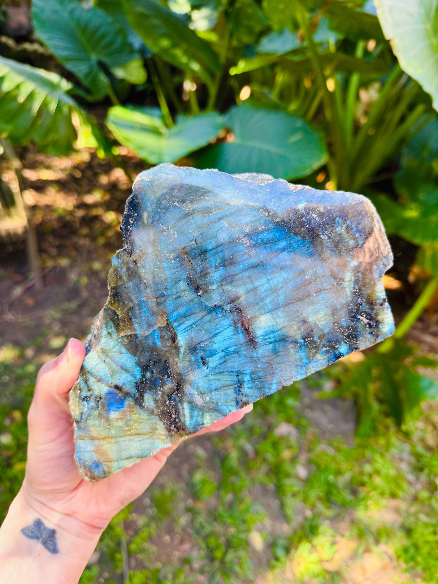 Half Polished Polished Rainbow Labradorite Free Form 1870g 4lbs 2oz From Madagascar