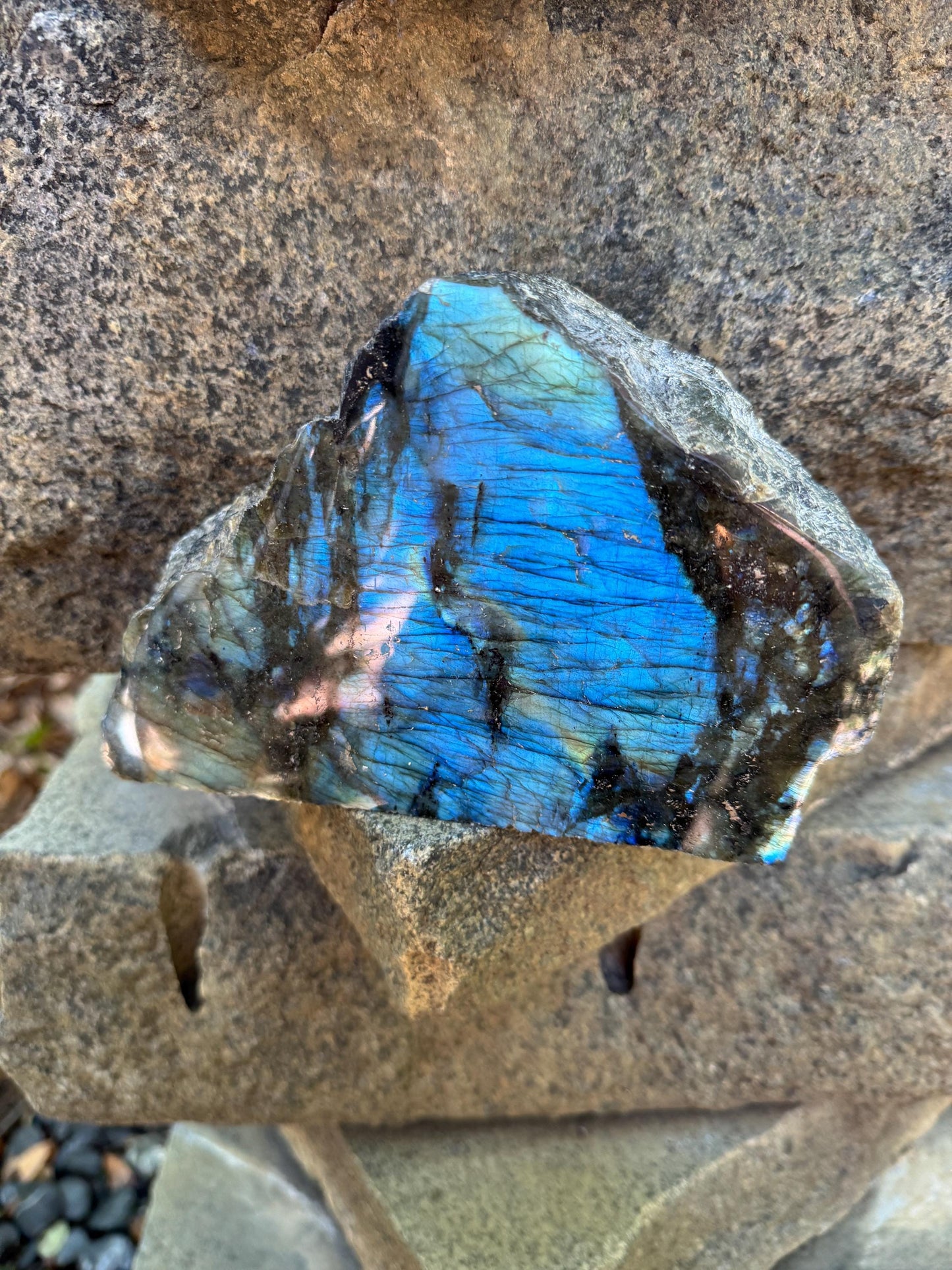 Half Polished Polished Rainbow Labradorite Free Form 1870g 4lbs 2oz From Madagascar