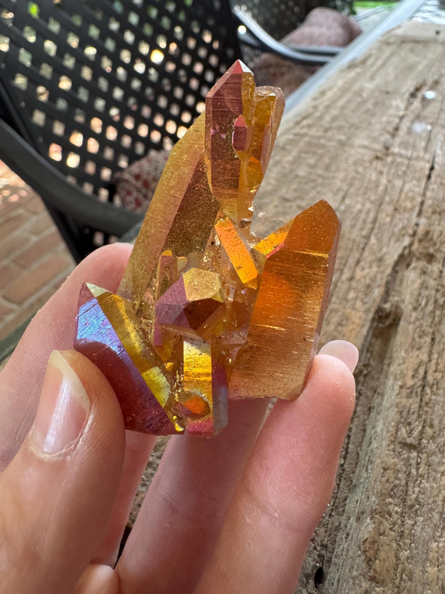 Citrus Blossom Aura Quartz Cluster from Arkansas 44.8g Specimen