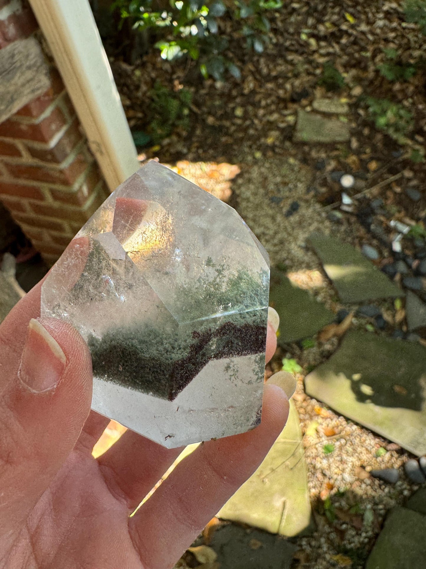 Polished Garden/Senic Quartz Point Specimen With Chlorite 183.3g