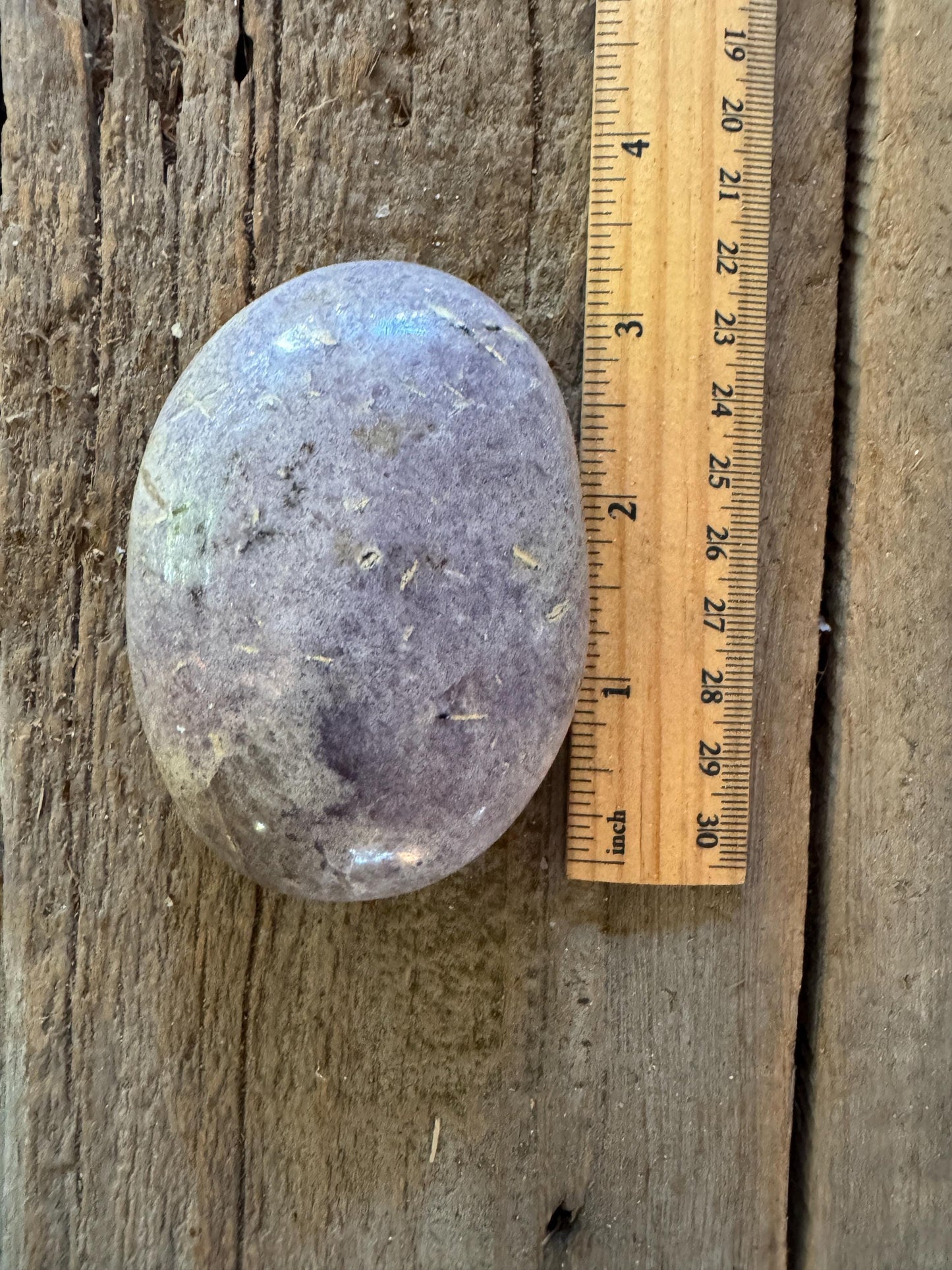 Pale Purple Lepidolite Palm Stone Specimen 237.9g From Madagascar Mineral Crystal