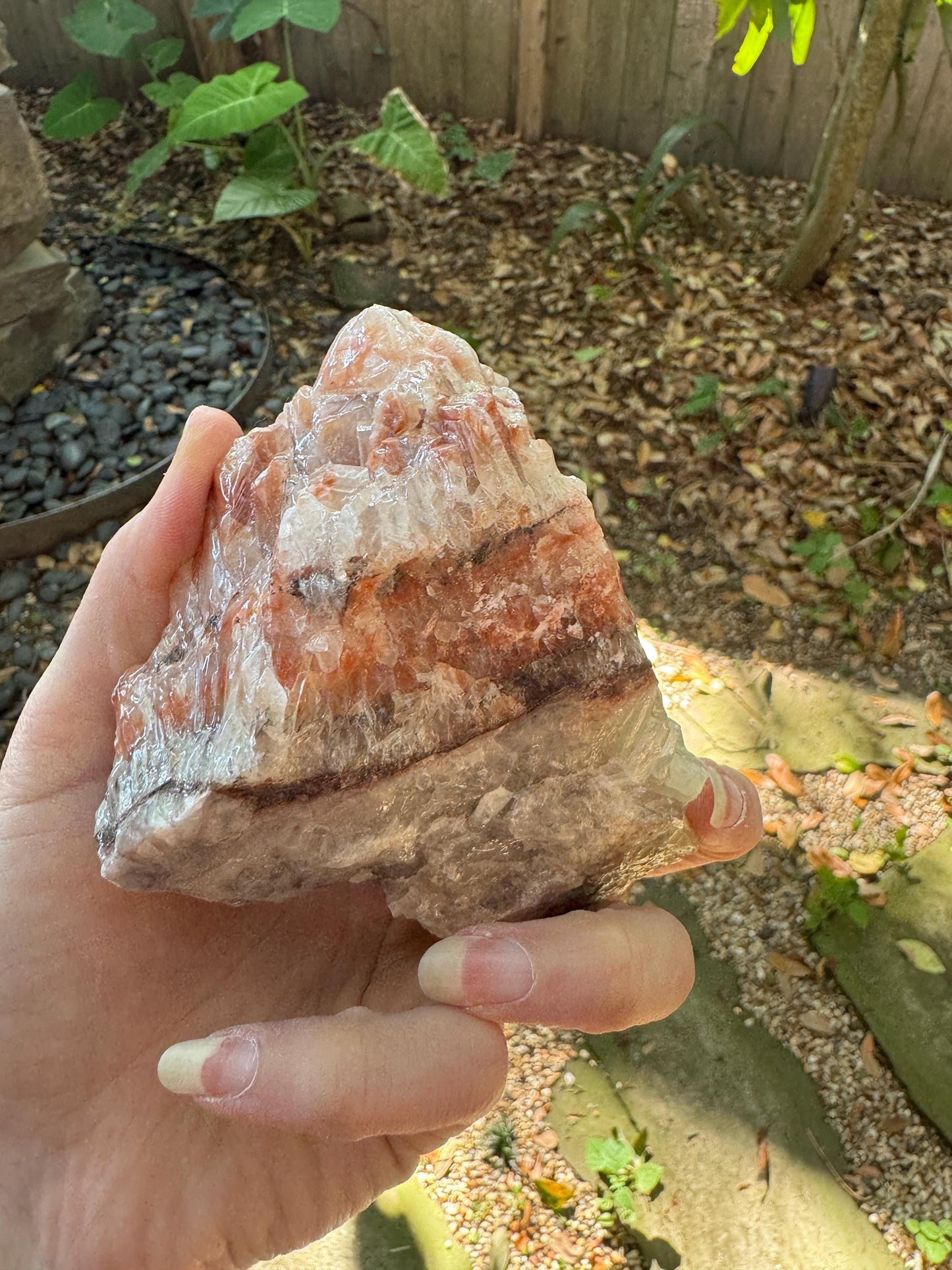 Stunning Tri-Color Calcite Display Specimen from Mexico, 508g 1lb 2oz Raw Crystal