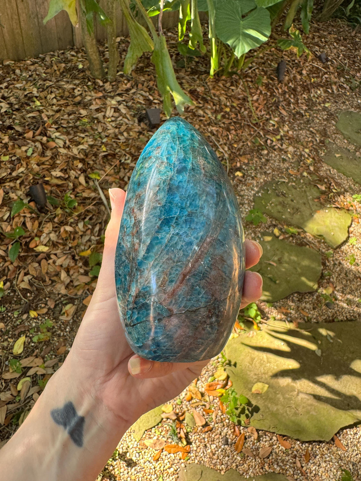 Medium Blue Apatite Polished Free Form from Madagascar 1196g 2lbs 10.2oz Specimen