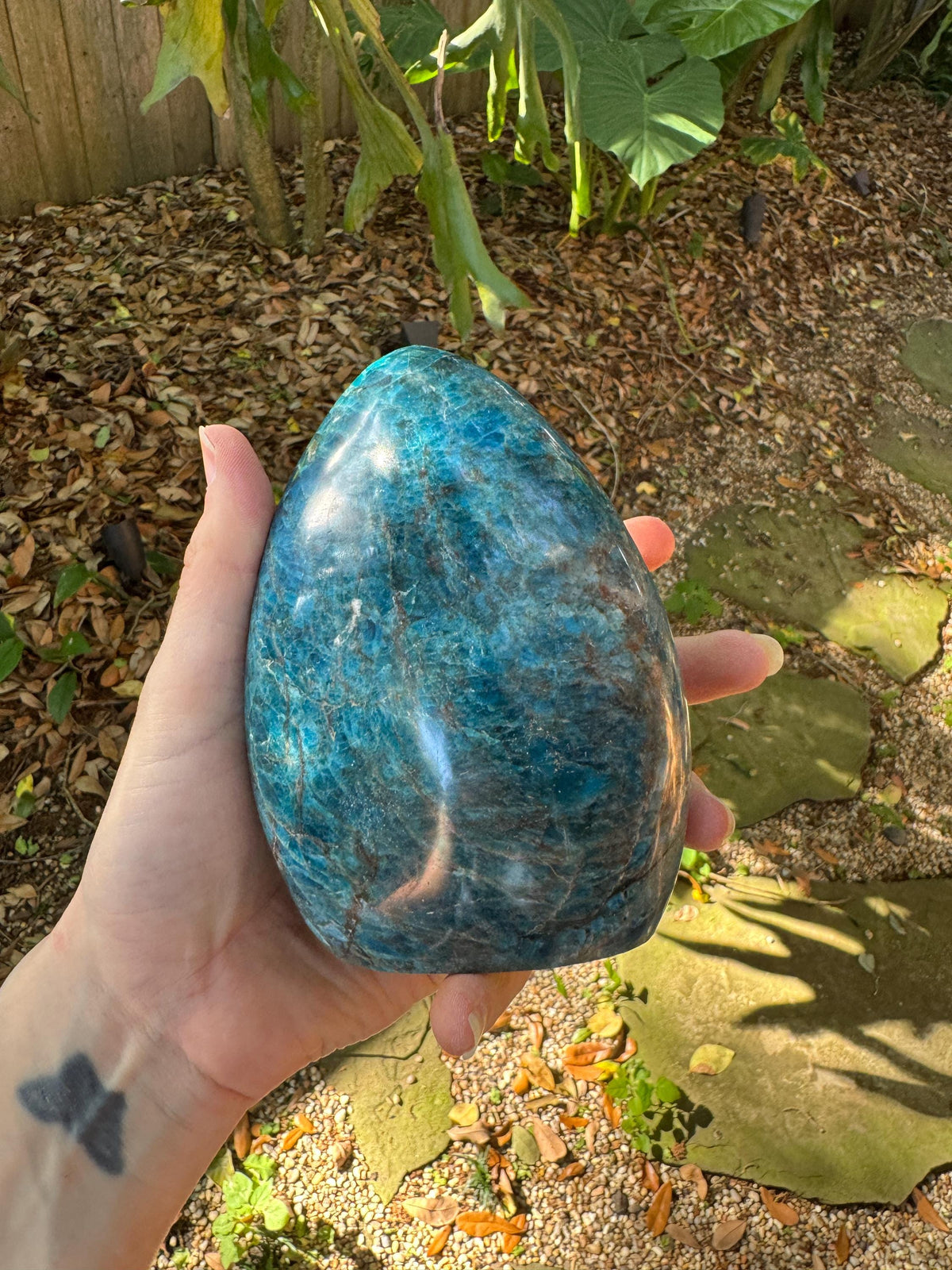 Medium Blue Apatite Polished Free Form from Madagascar 1196g 2lbs 10.2oz Specimen