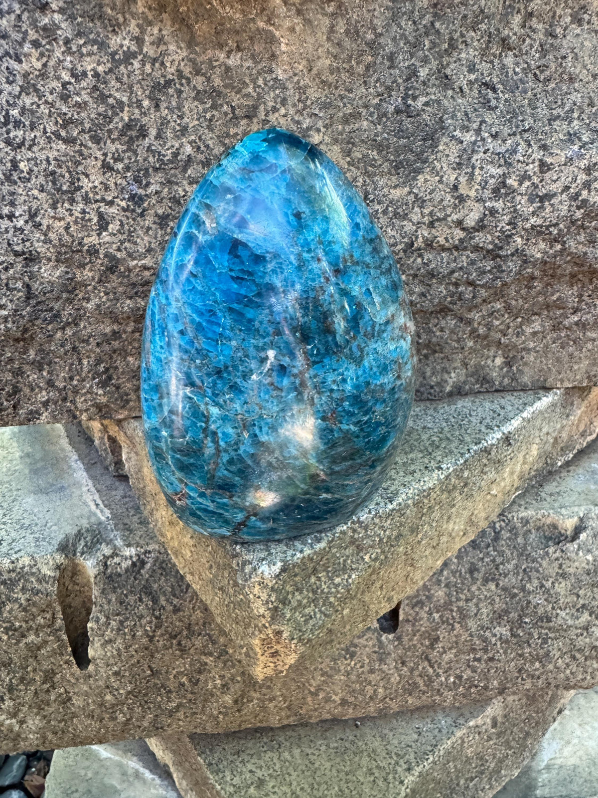 Medium Blue Apatite Polished Free Form from Madagascar 1196g 2lbs 10.2oz Specimen